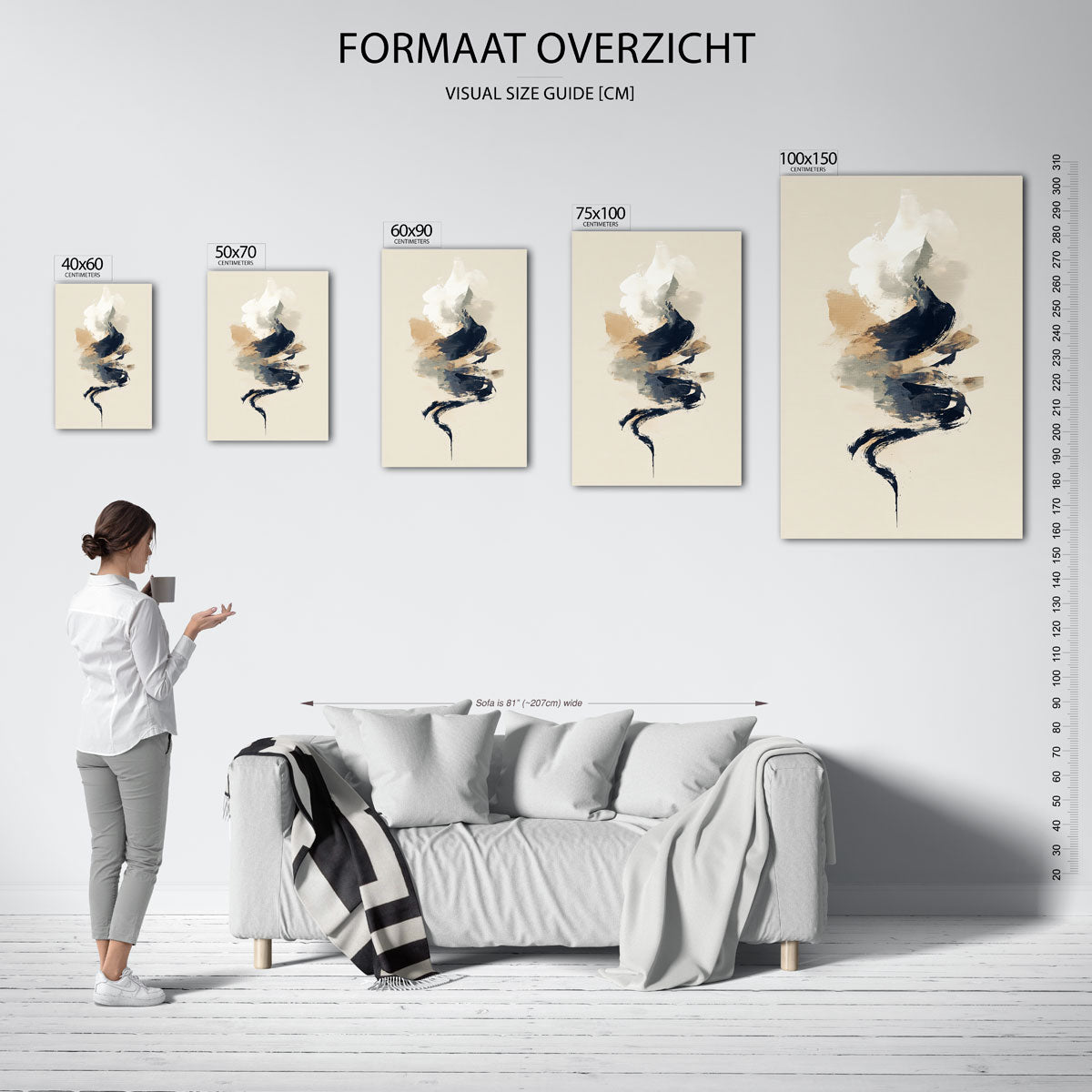 Vloeiende penseelstreken Kunstwerk