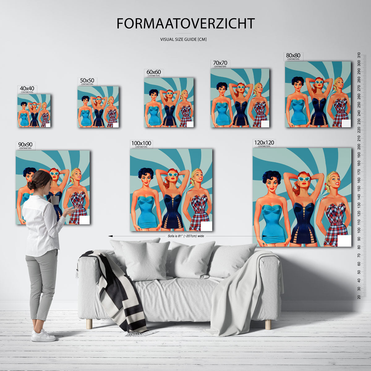 Drie vrouwen in badkleding Poster