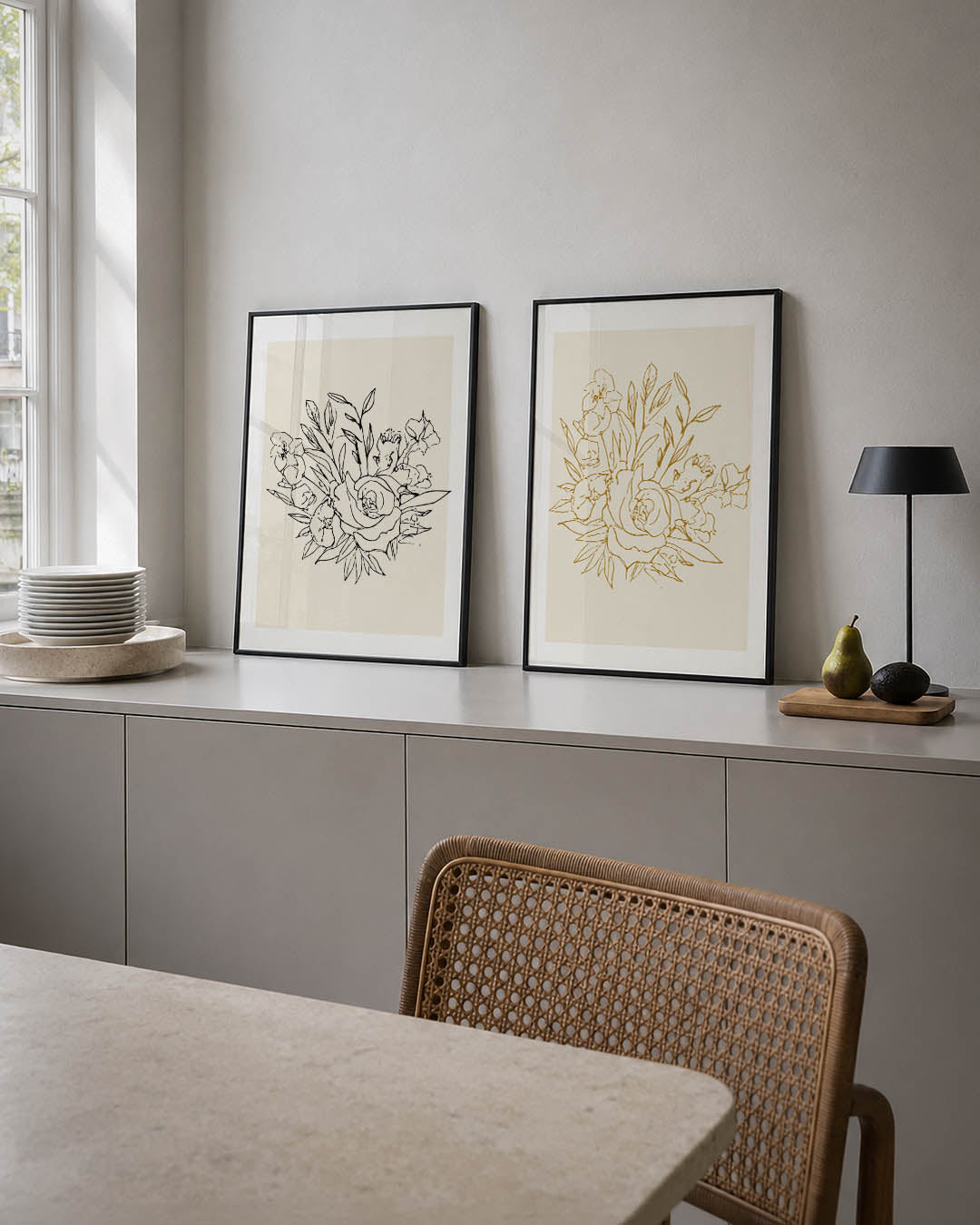 Bloemrijke lijnen Posterset