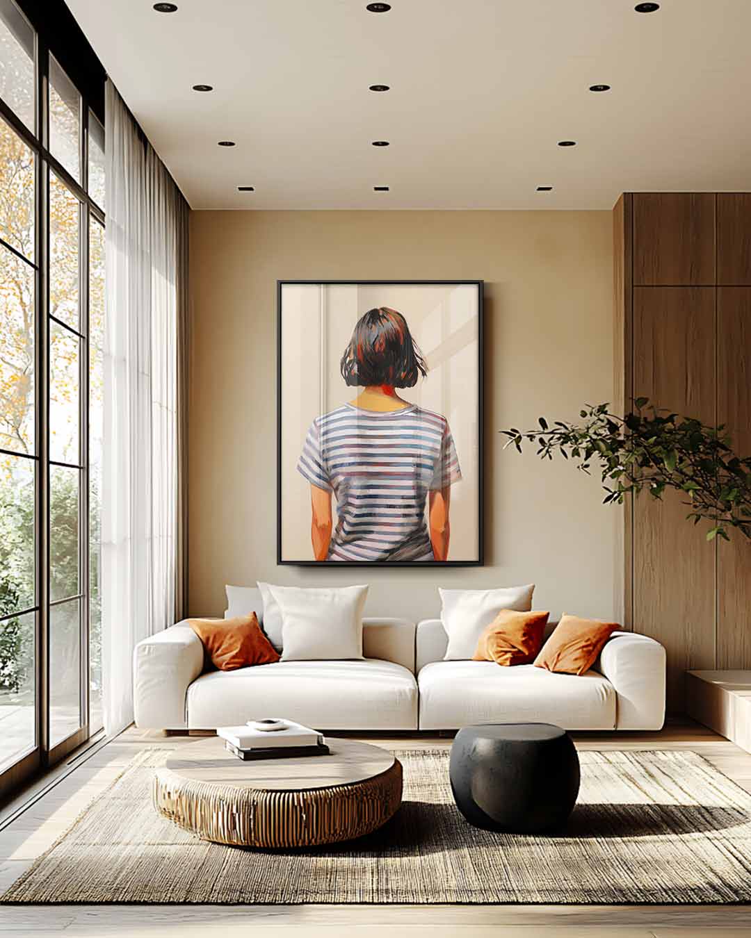 Achtergrondportret van Gestreepte Dromen Kunstwerk-canvas-dibond-plexiglas-wanddecoratie-WallArtistic
