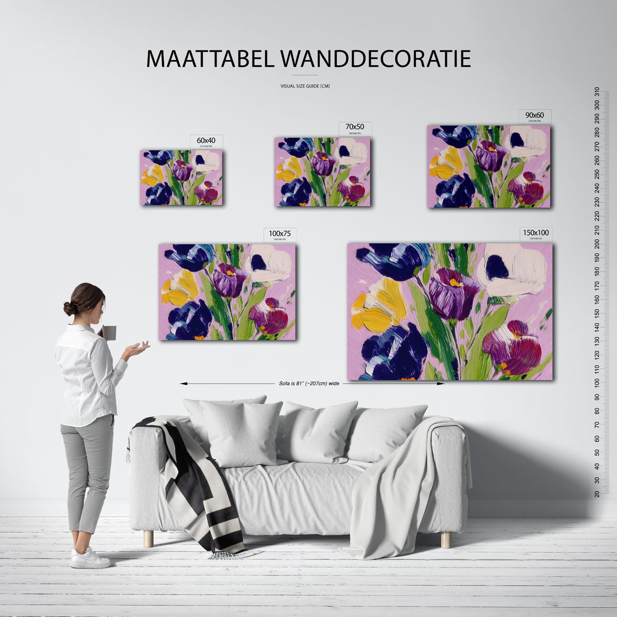 Kleurrijke bloemen Kunstwerk