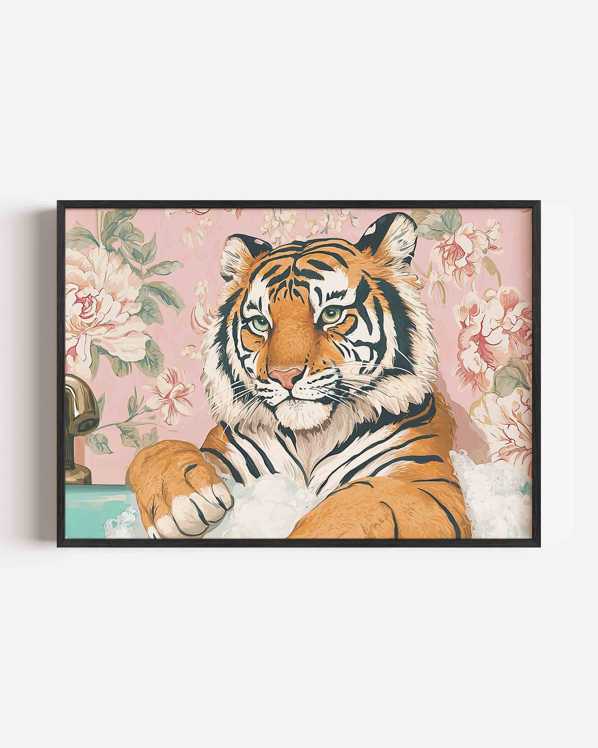 Tijger in bad Poster