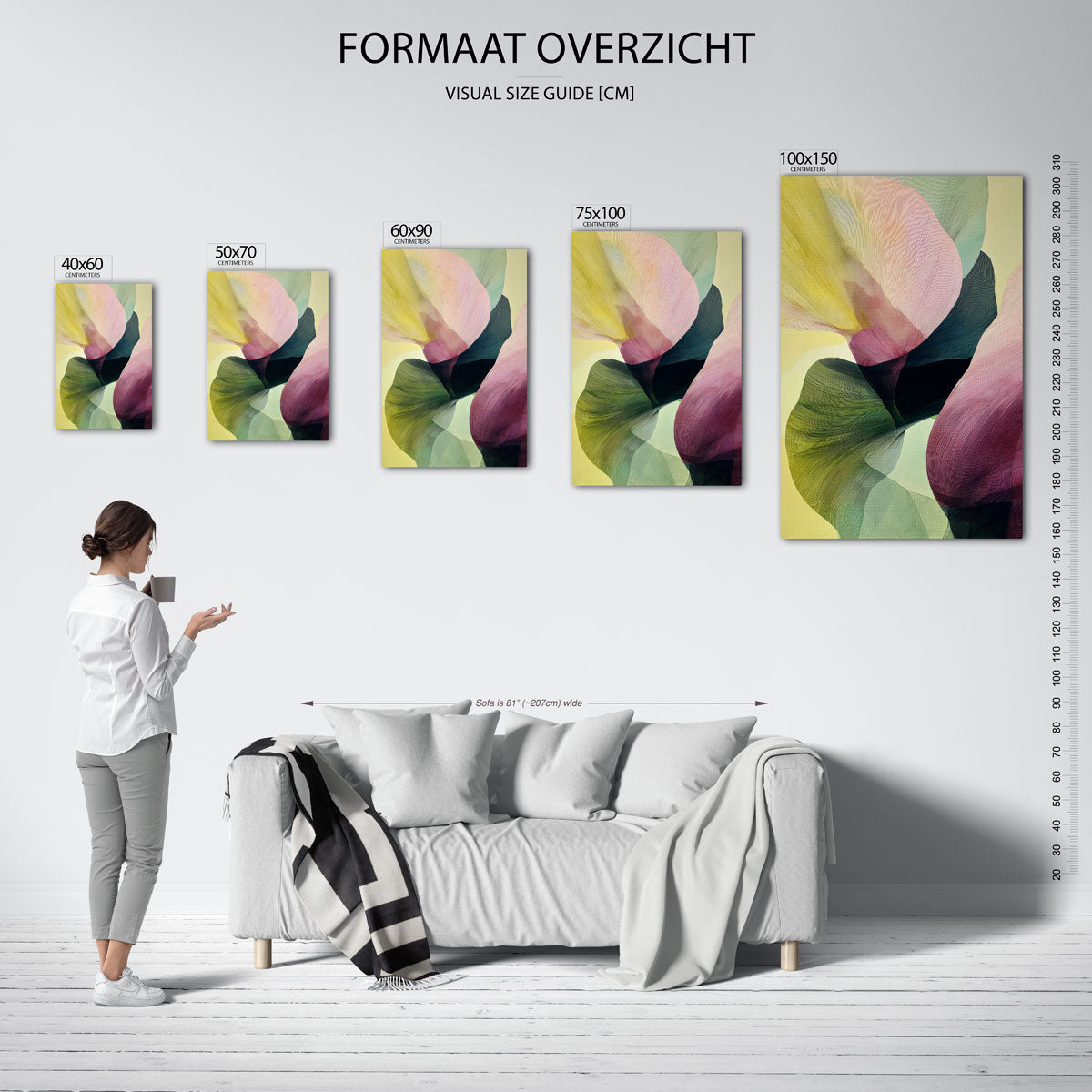 Vloeiende kleurencompositie Kunstwerk