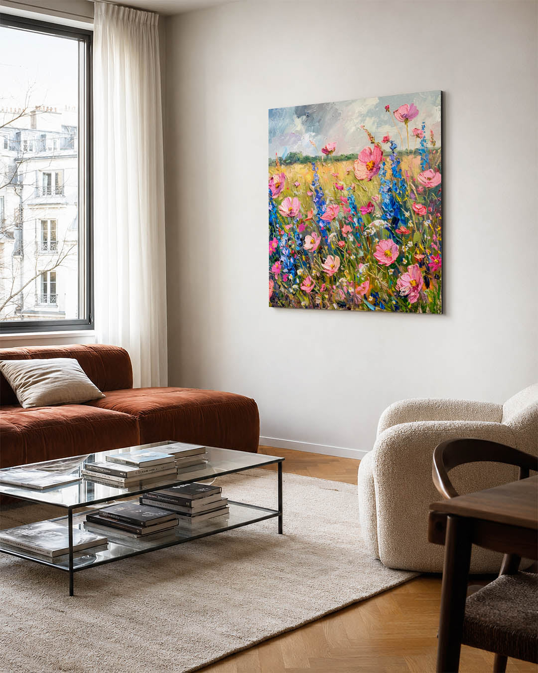 Bloemenweide schilderij Kunstwerk