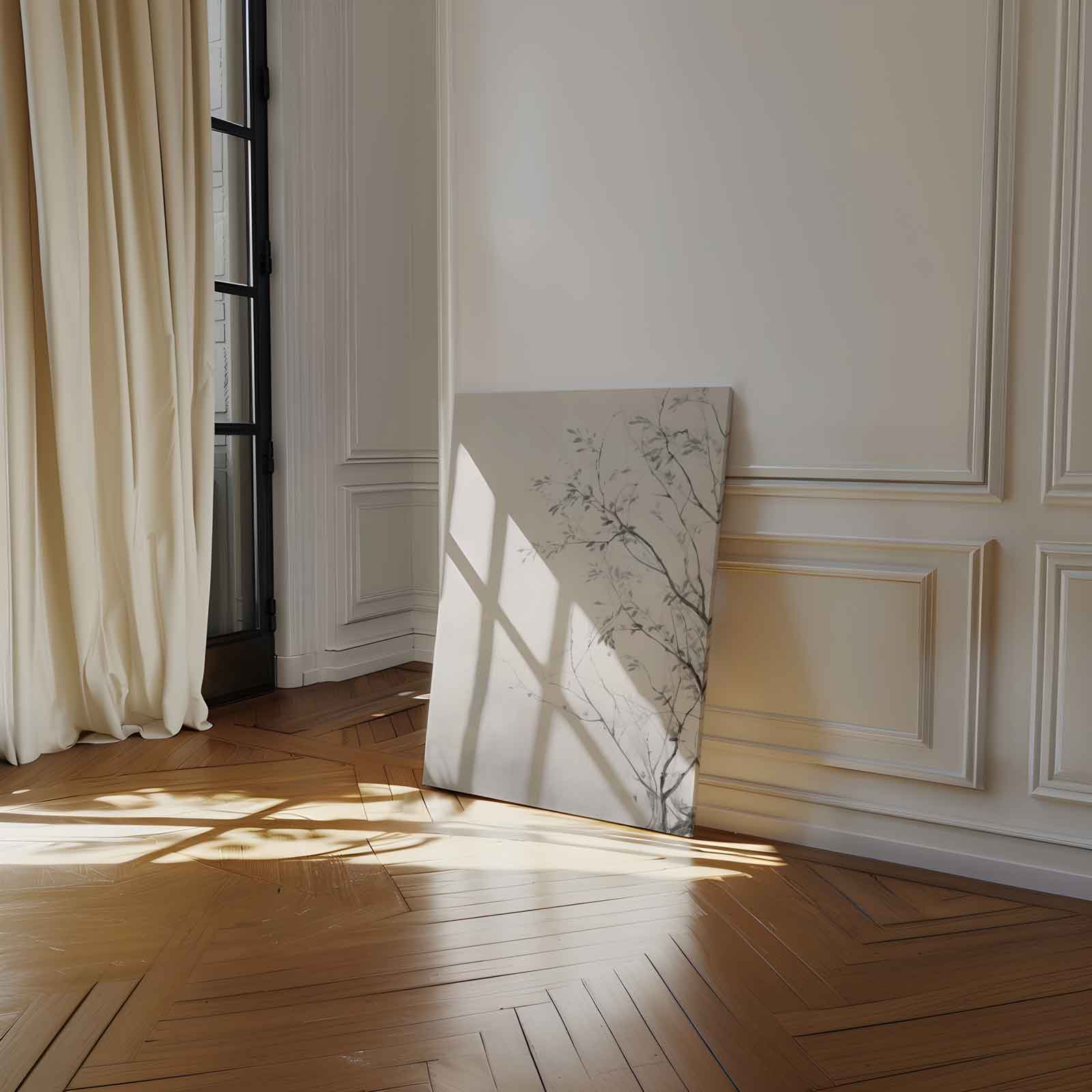 Minimalistische Natuur Schets Kunstwerk-canvas-dibond-plexiglas-wanddecoratie-WallArtistic