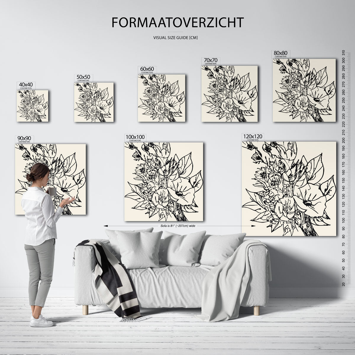 Bloemen en bladeren Poster