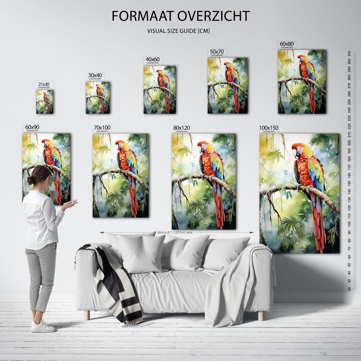 Papegaai op tak Poster