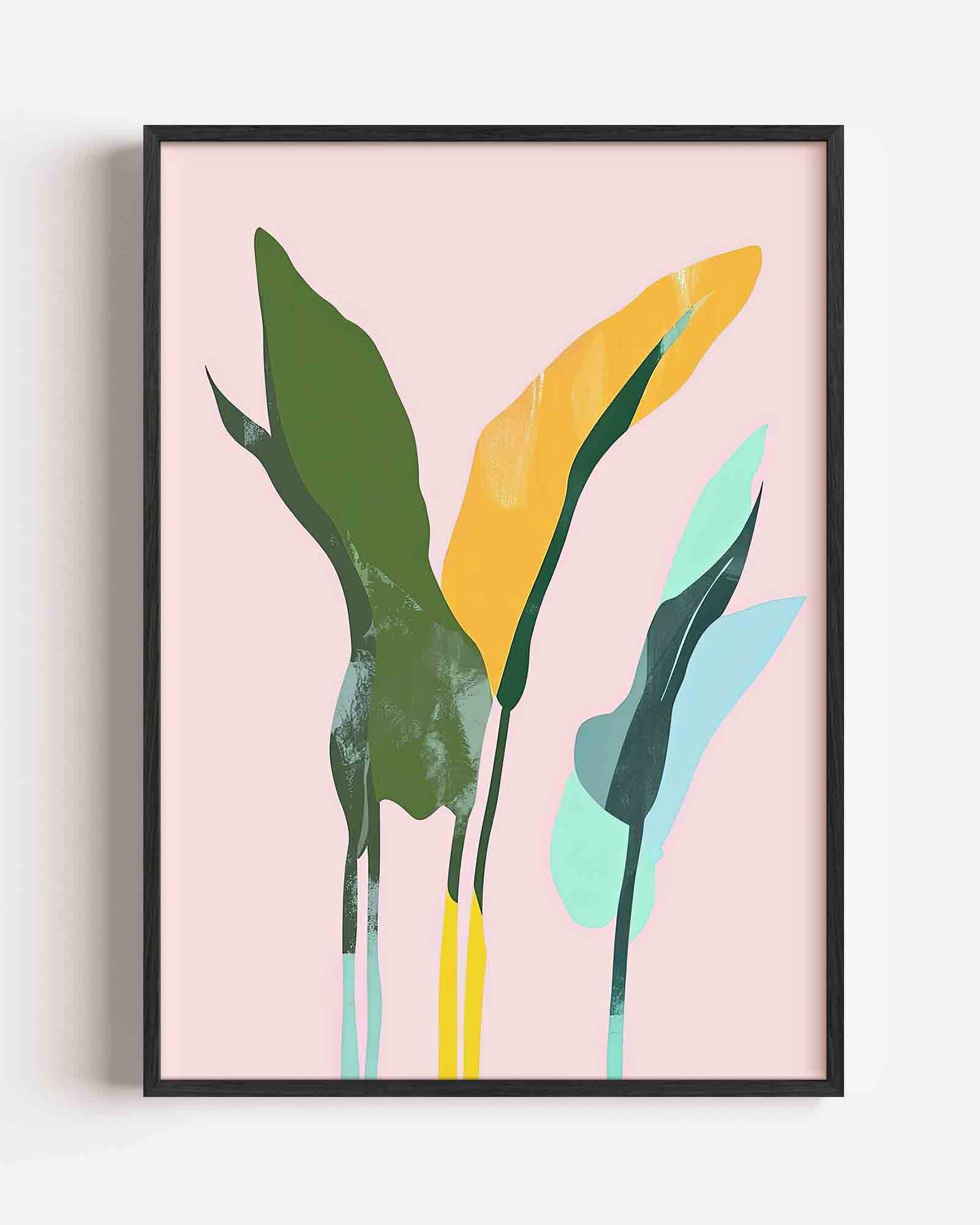 Bladeren in zachte tinten Poster
