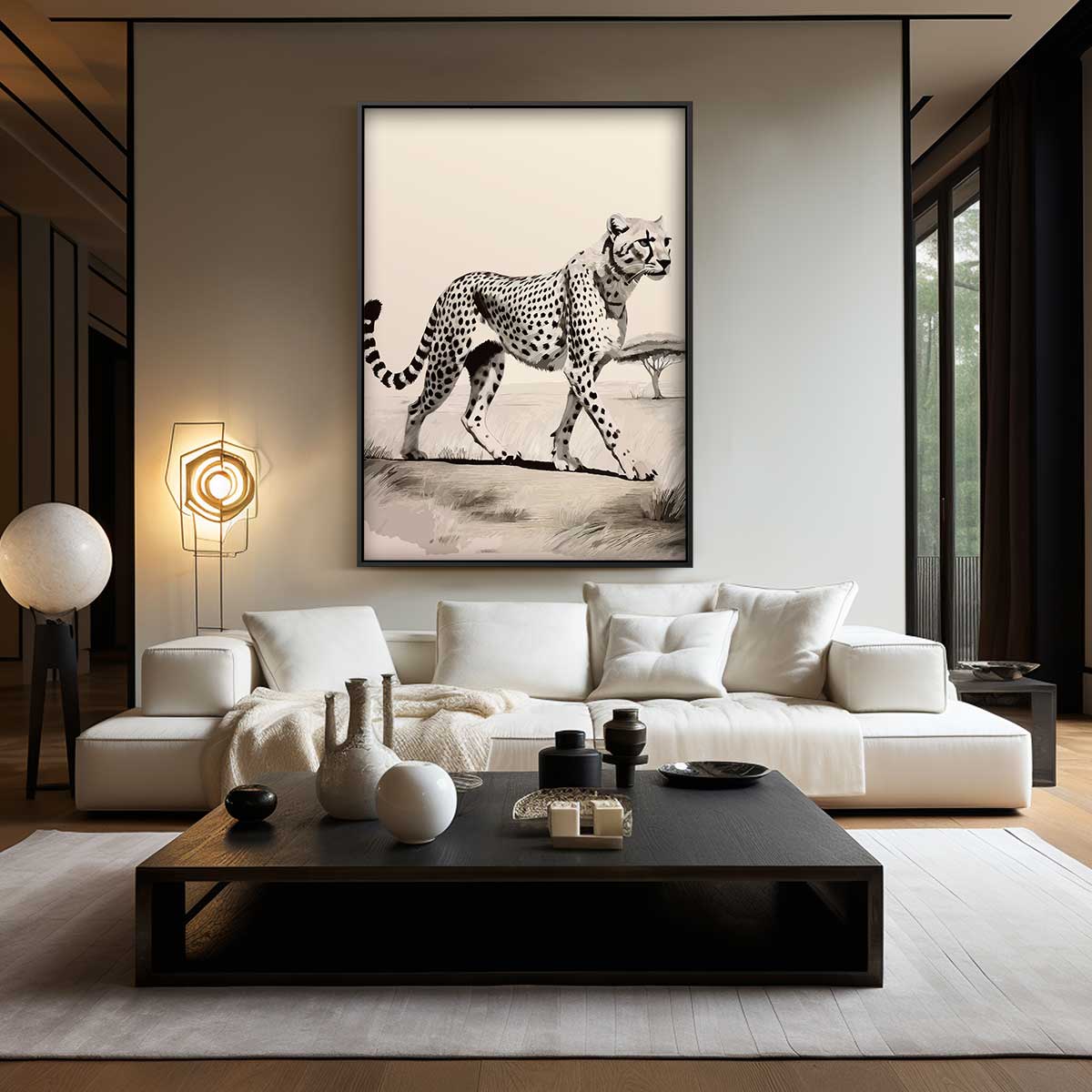 Anmutiger Gepard auf der Savanne (Kunstwerk)