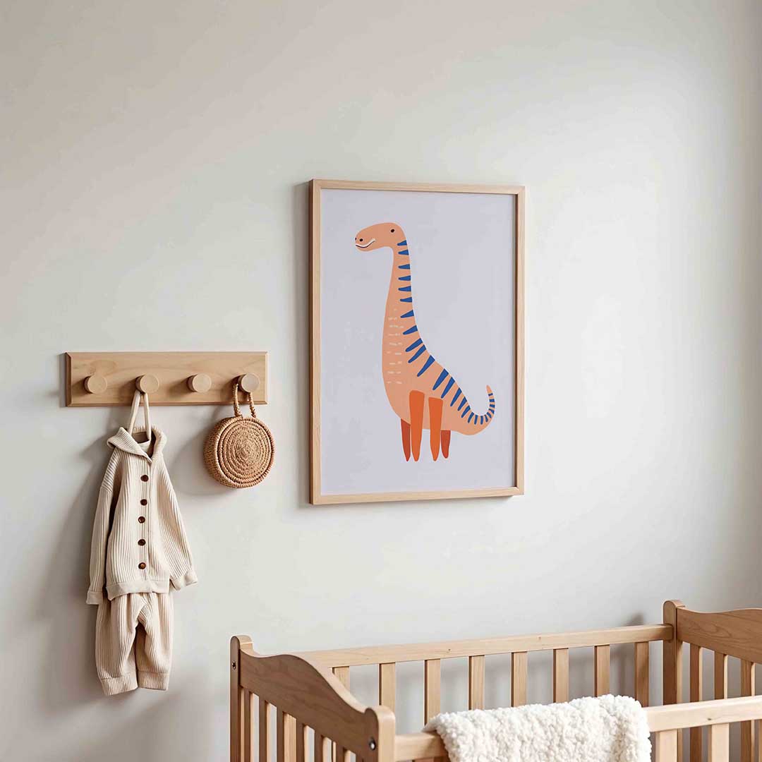 Dinosaurus met blauwe strepen Poster