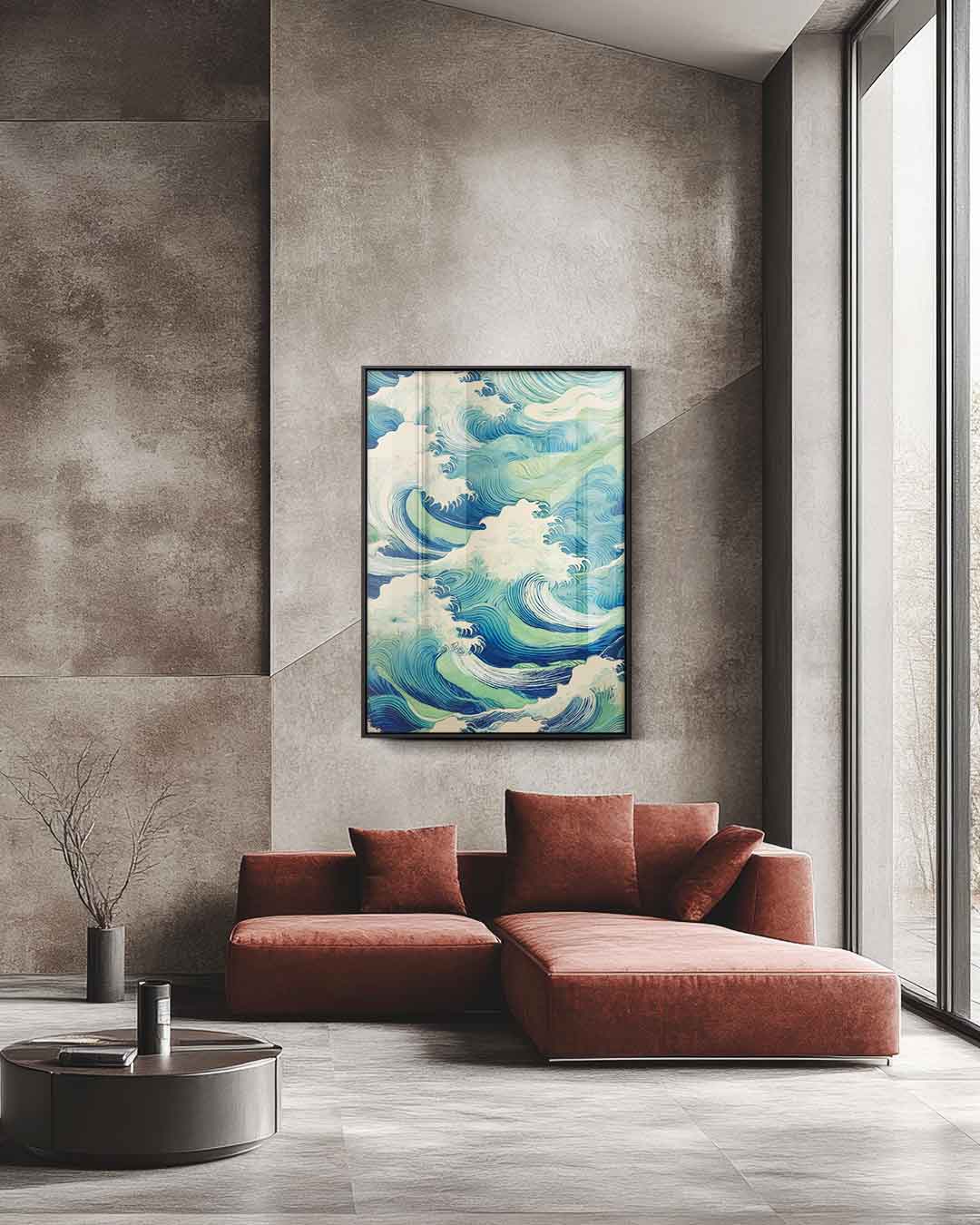 Golvende Zee Kunstwerk-canvas-dibond-plexiglas-wanddecoratie-WallArtistic