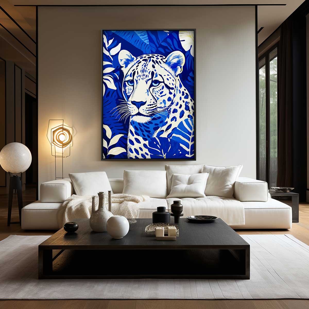 Kunstwerk „Blauer Dschungelleopard“
