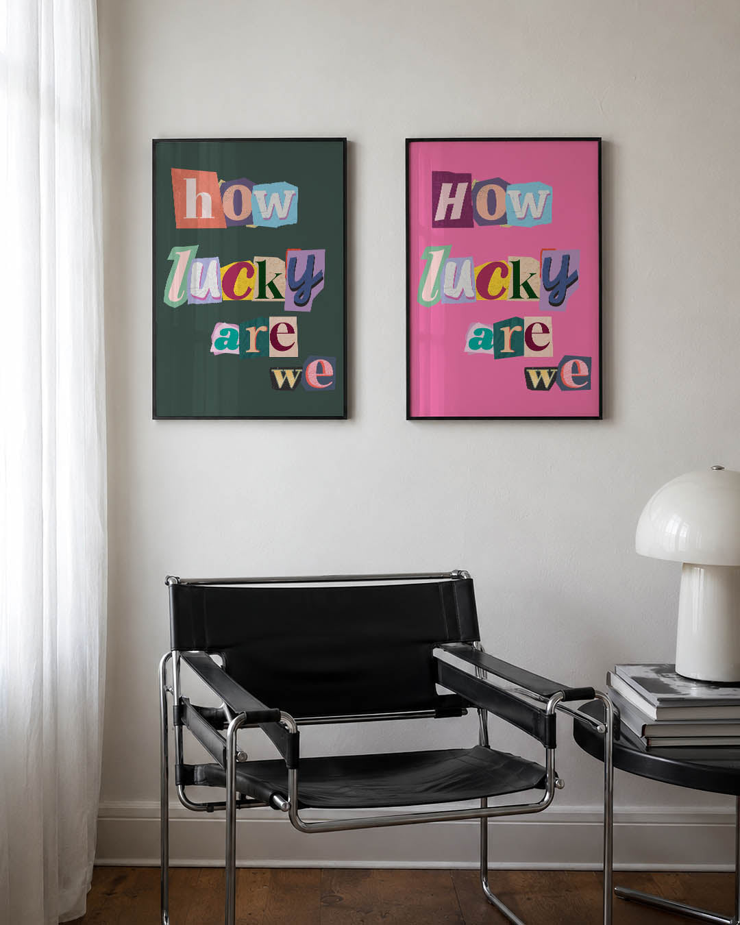 Kleurrijke typografie Posterset