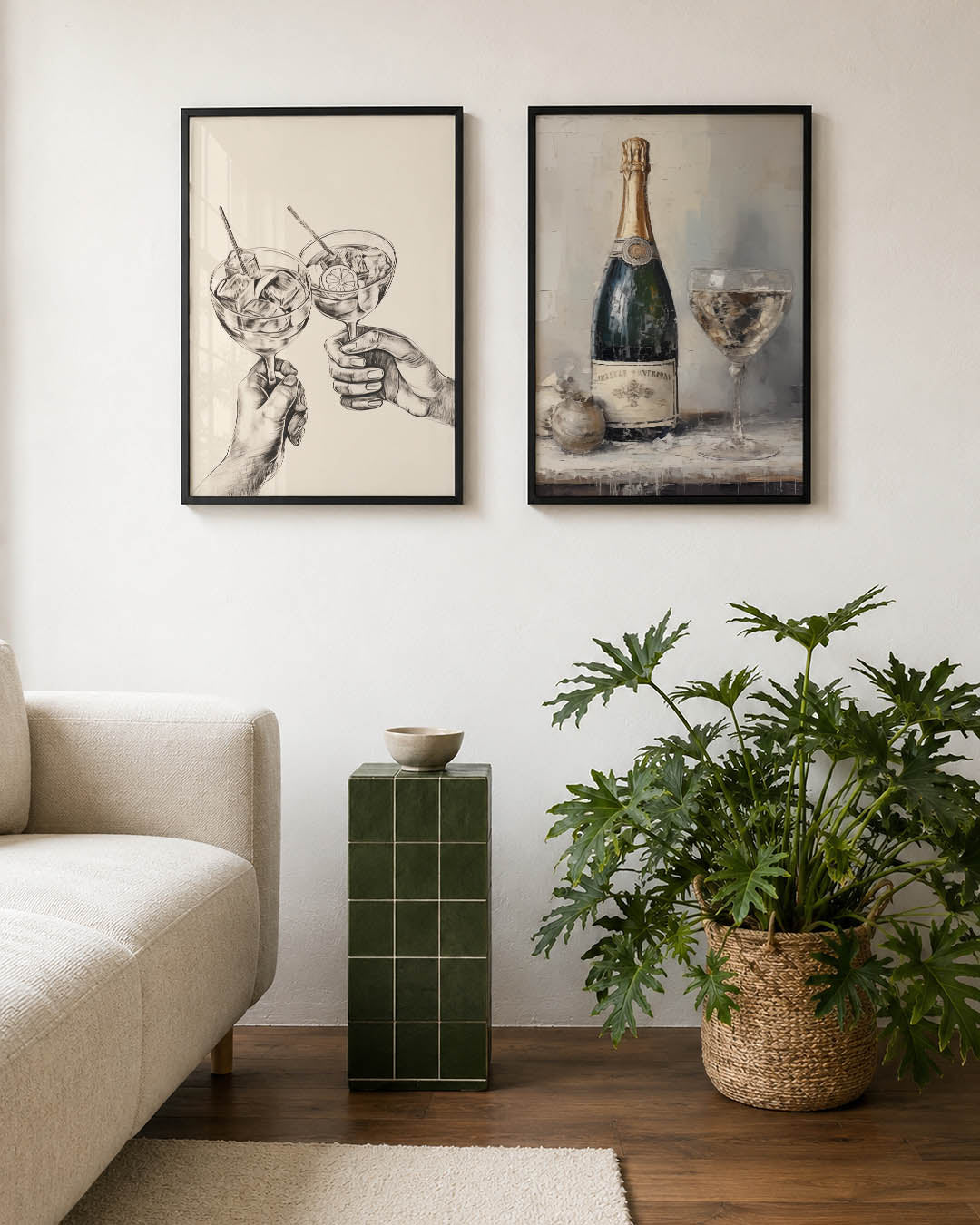 Handen en glazen Posterset