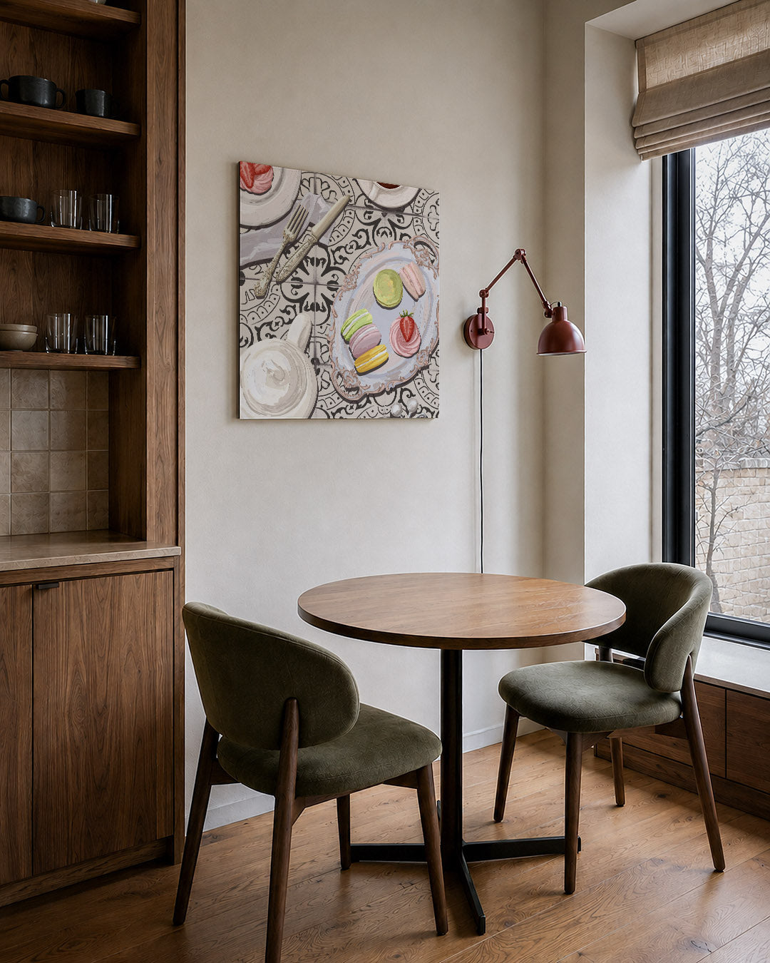 Delicaat desserttafereel Kunstwerk