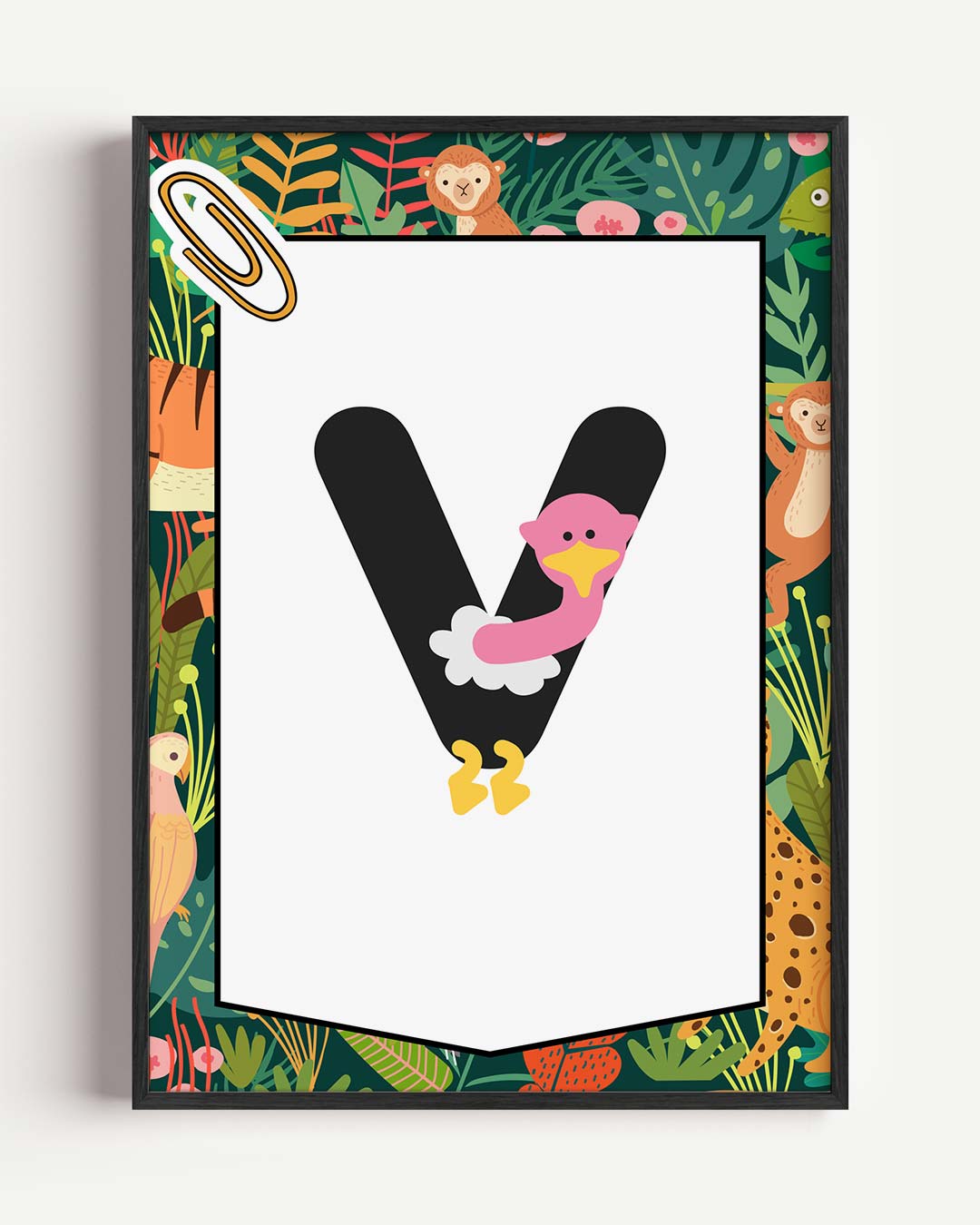 Speelse Alfabetposter met Safari Thema Poster-WallArtistic