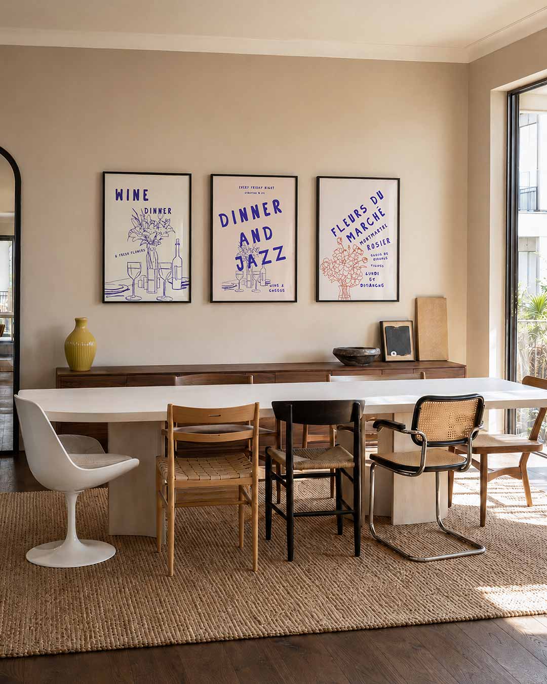Lijnen en bloemen Posterset