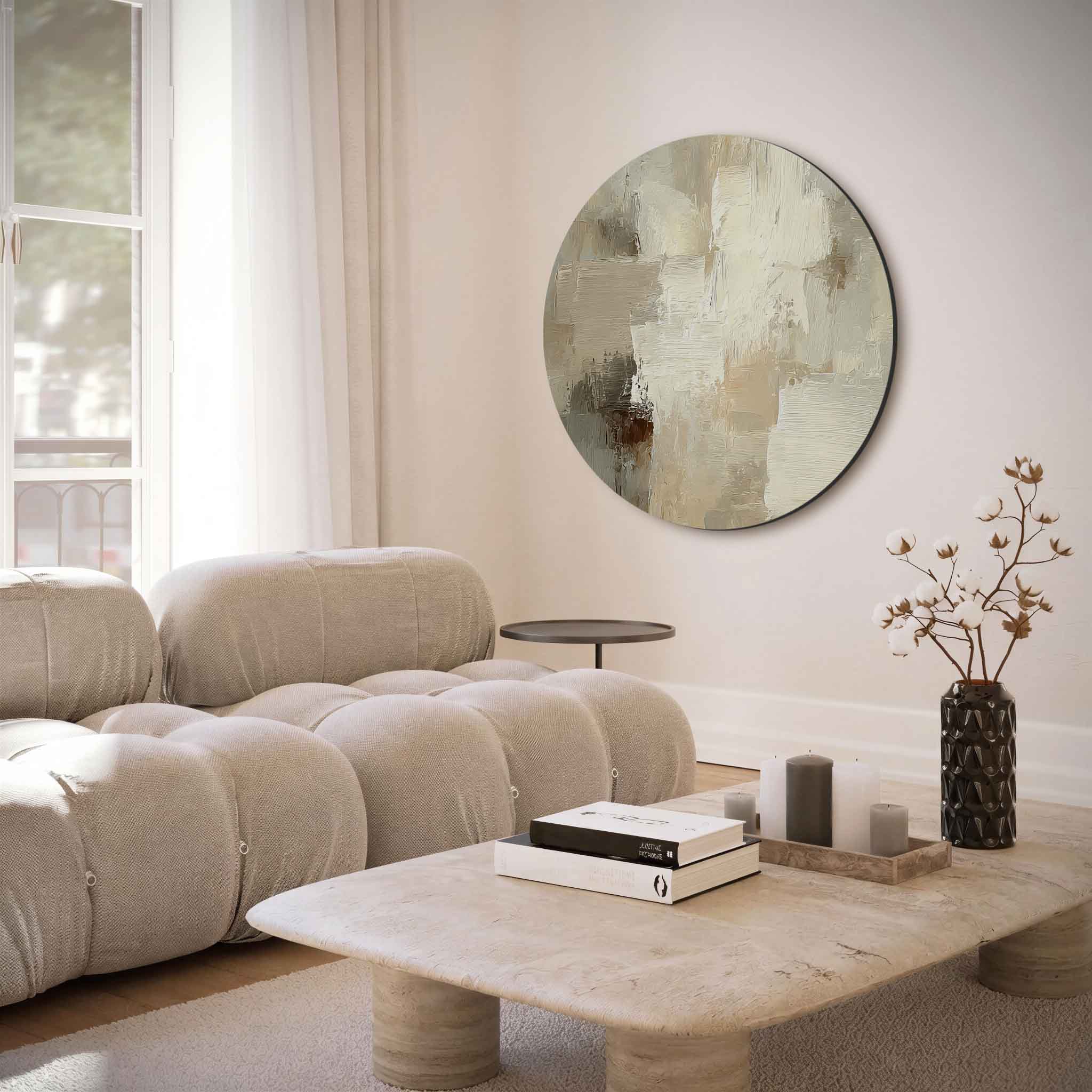 Abstracte beige Muurcirkel