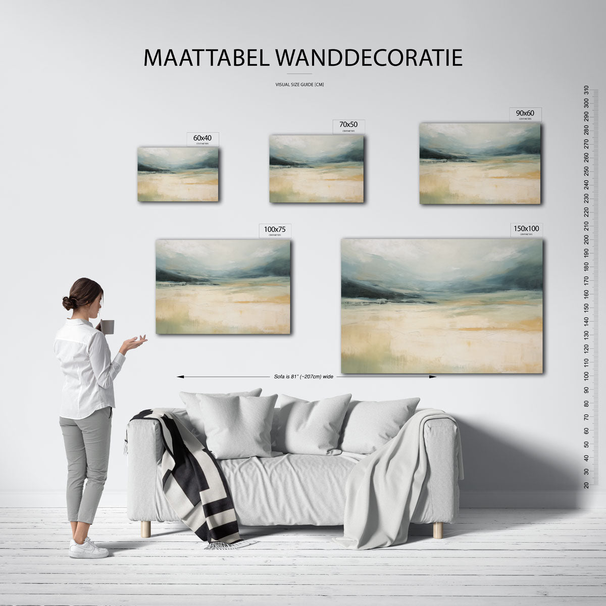 Rustige landschapstinten Kunstwerk
