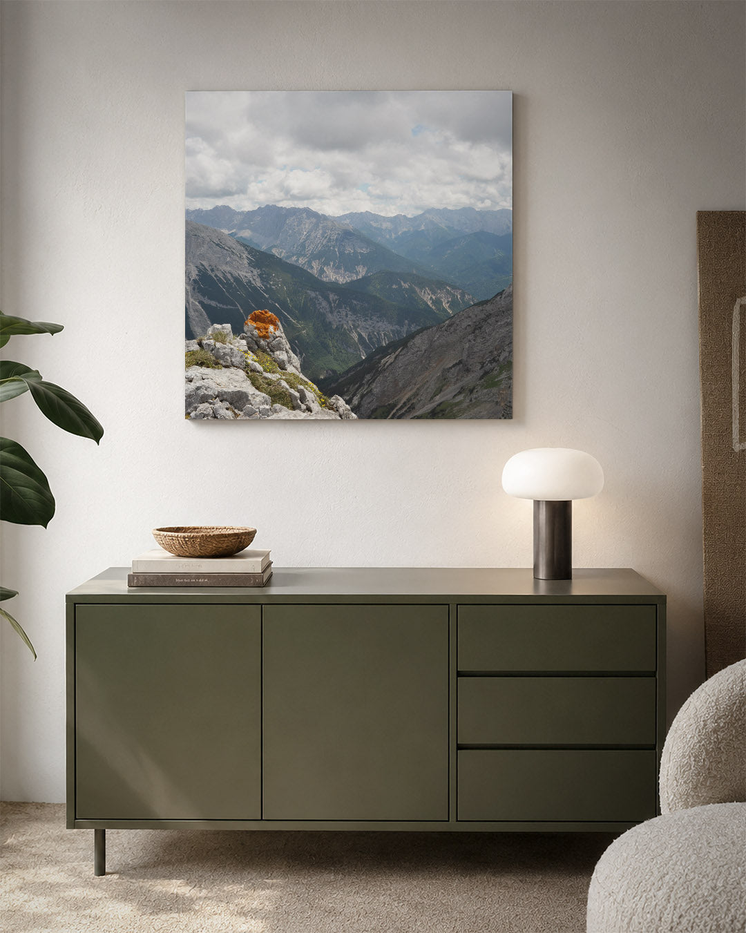 Berglandschap met wolken Kunstwerk