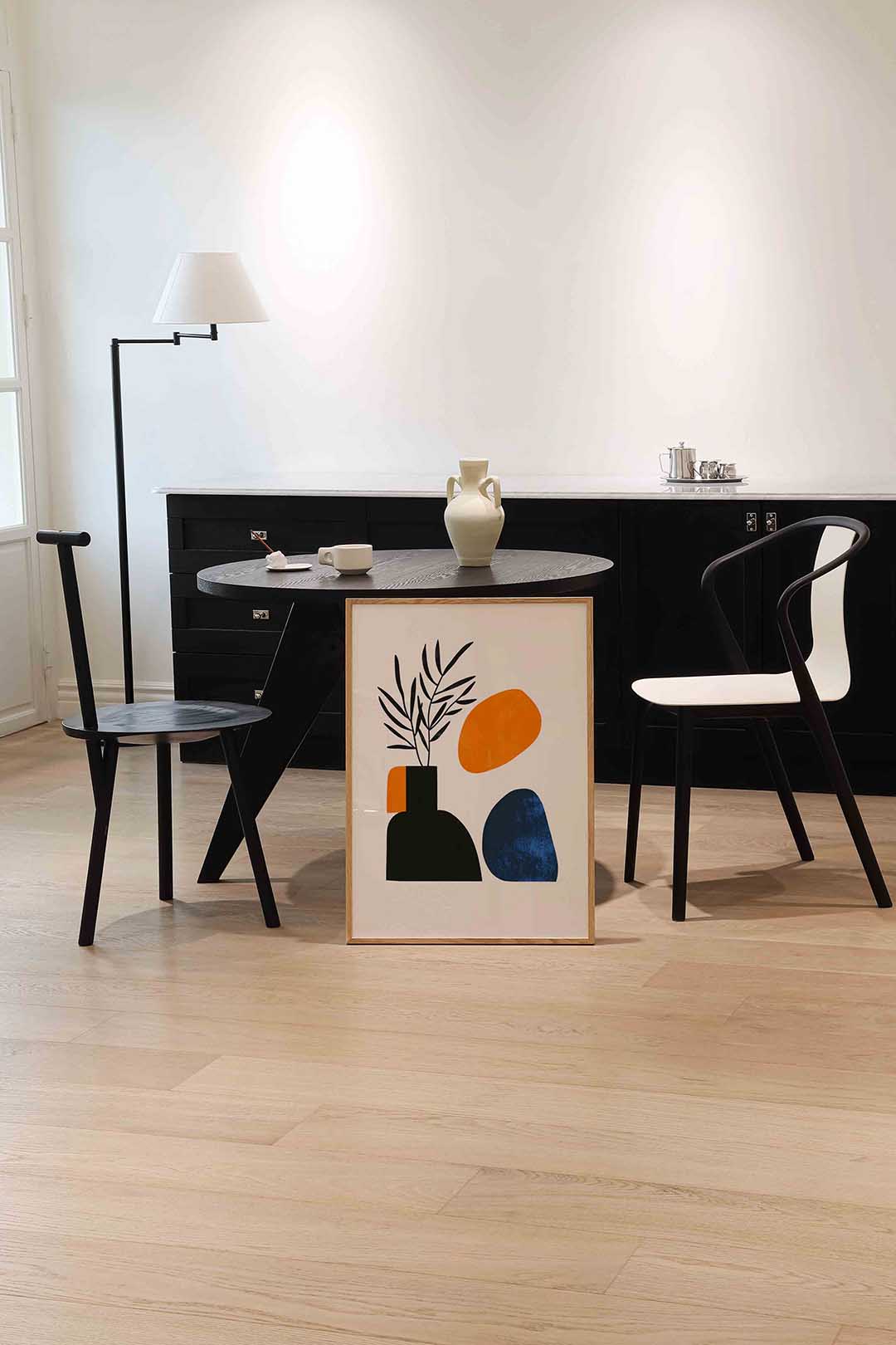 Abstracte vormen en bladeren Poster