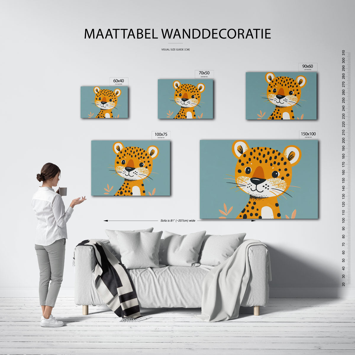 Vrolijke luipaard illustratie Kunstwerk