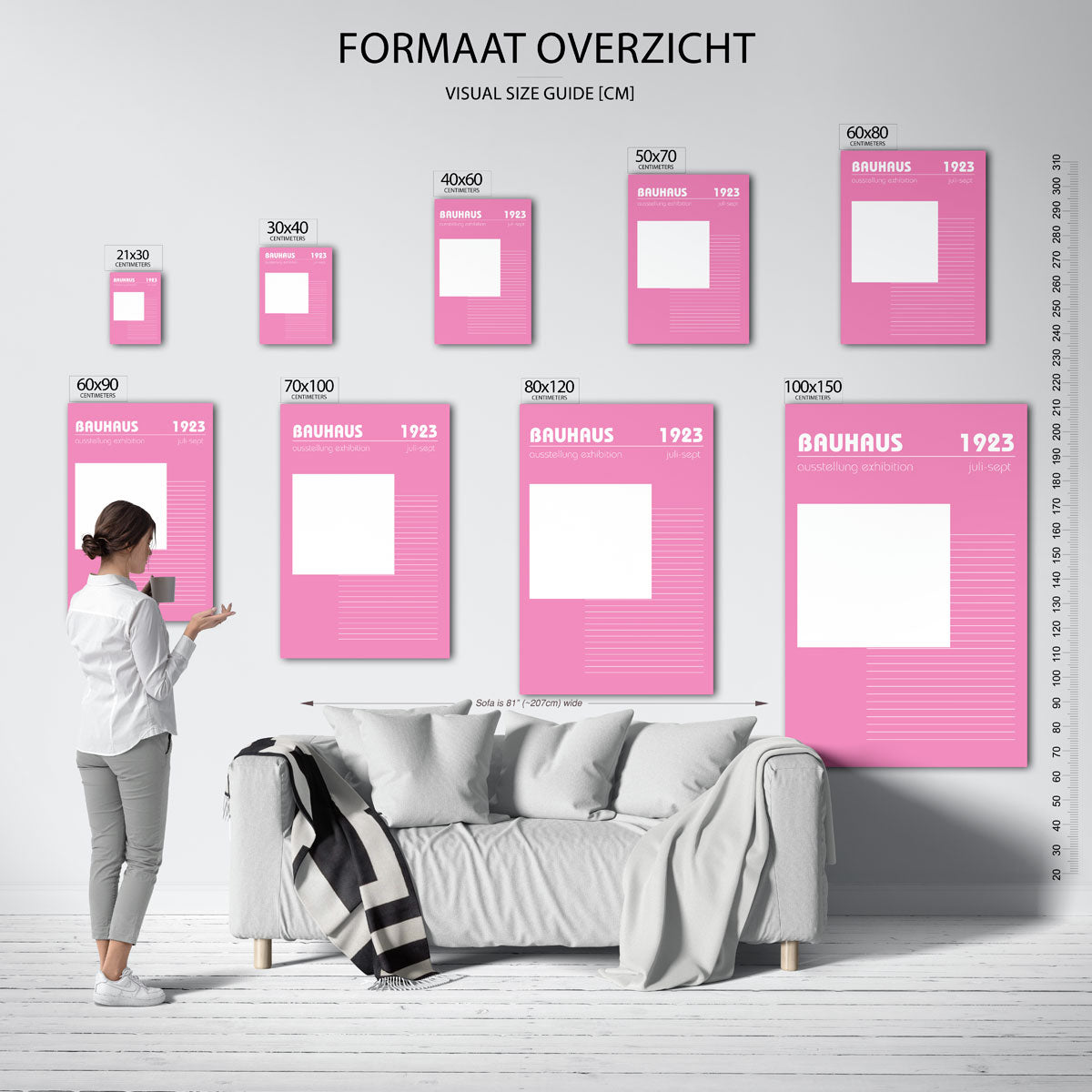 Roze lijnenspel Poster