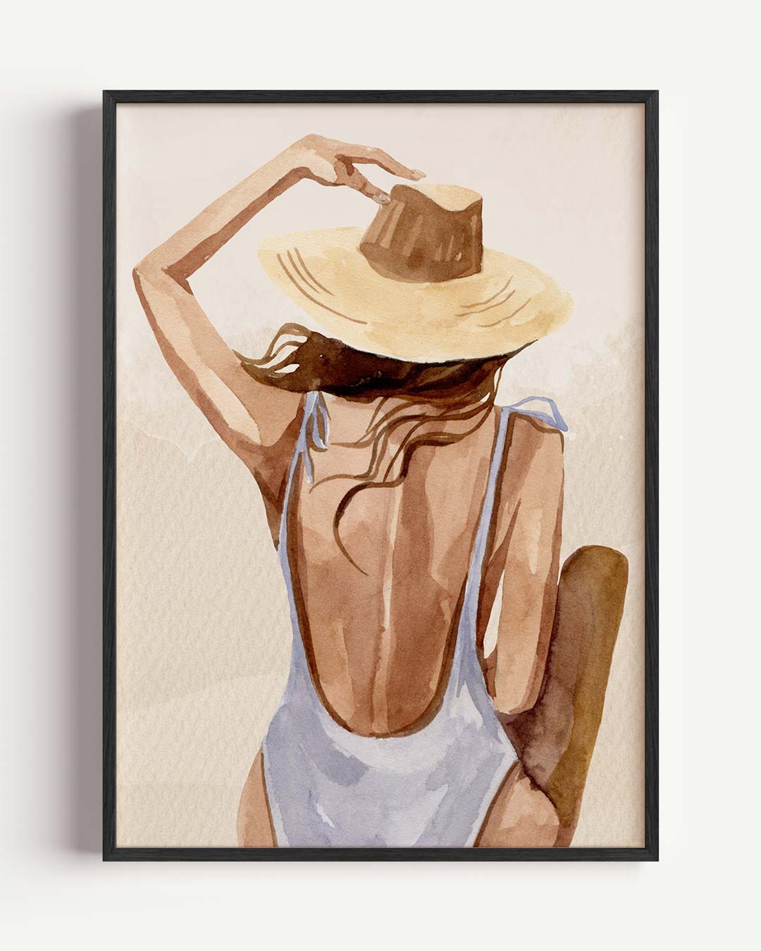Vrouw met Strohoed Poster-WallArtistic