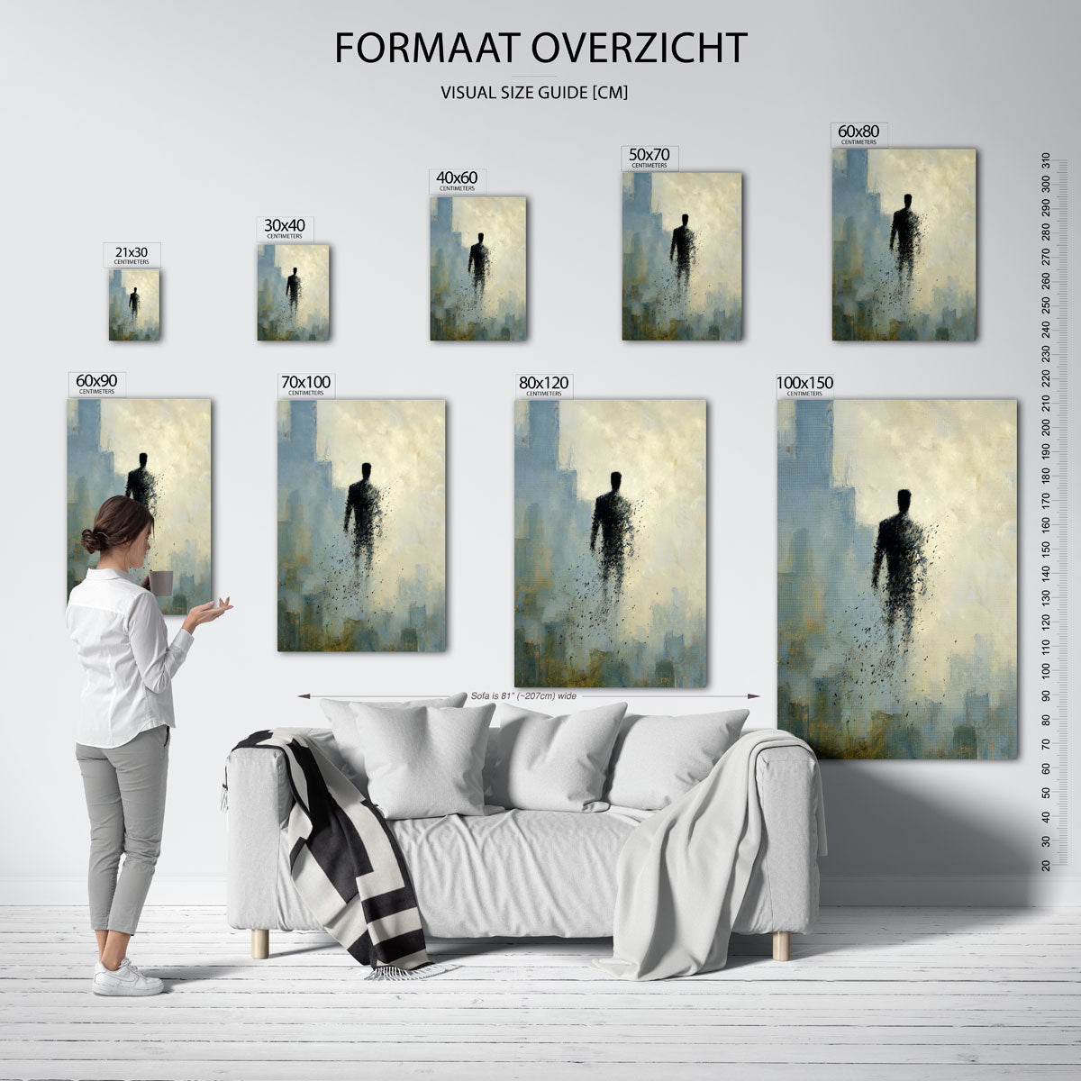 Figuur in mist Poster