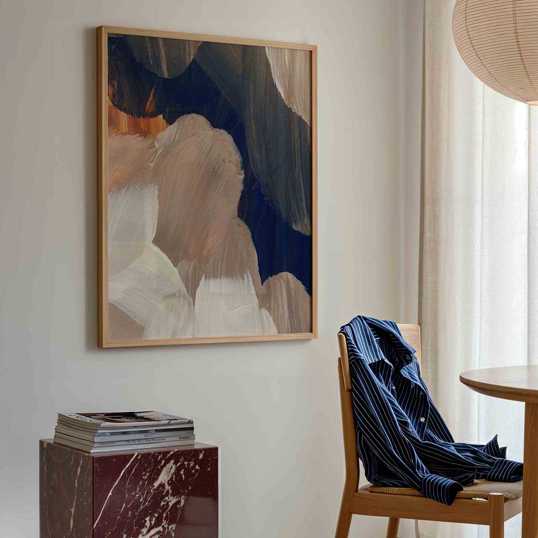 Abstracte penseelstreken Poster