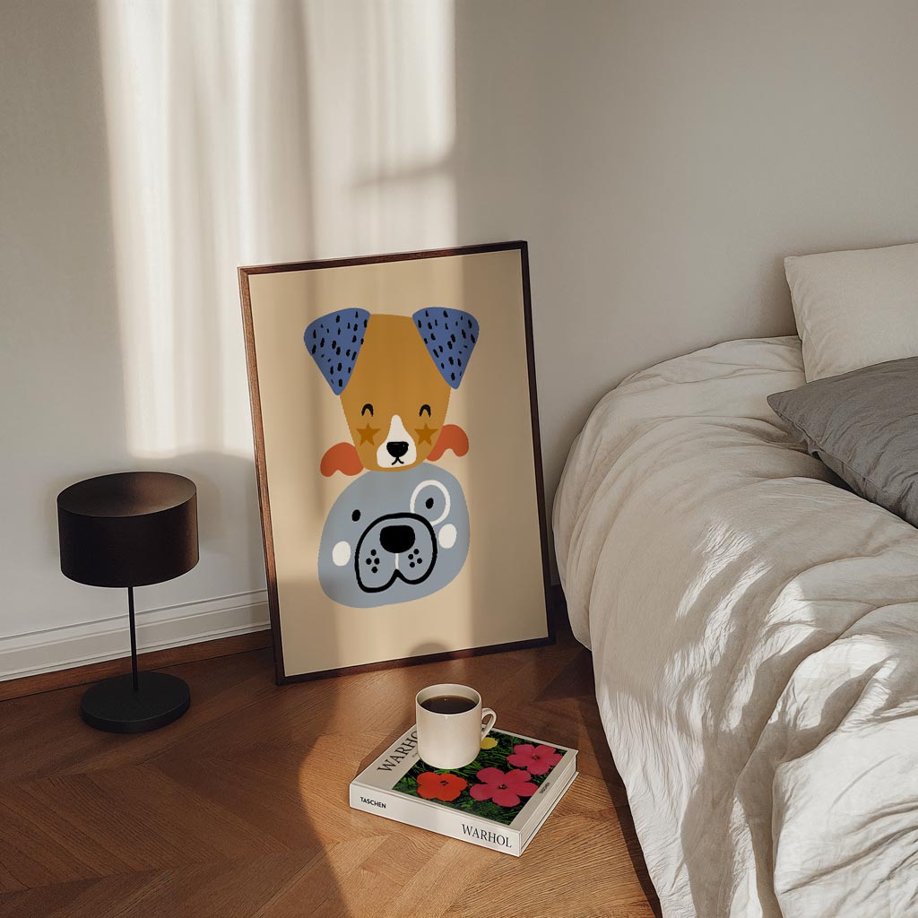 Vrolijke Vriendjes Hondenposter-WallArtistic