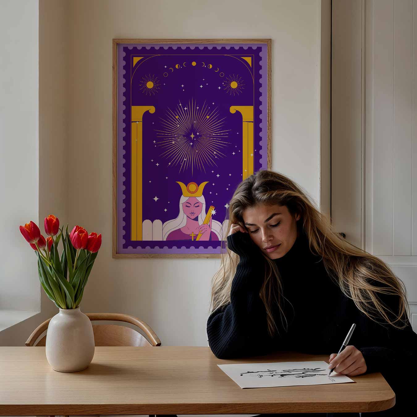 Mystieke Maangodin Poster-WallArtistic