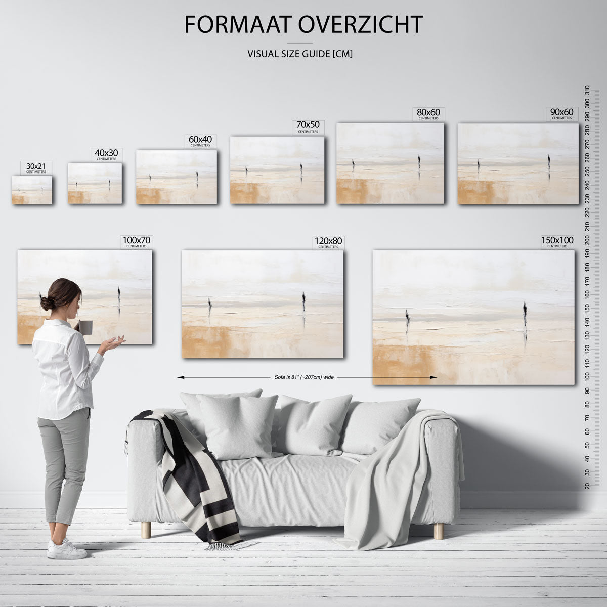 Twee figuren in landschap Poster