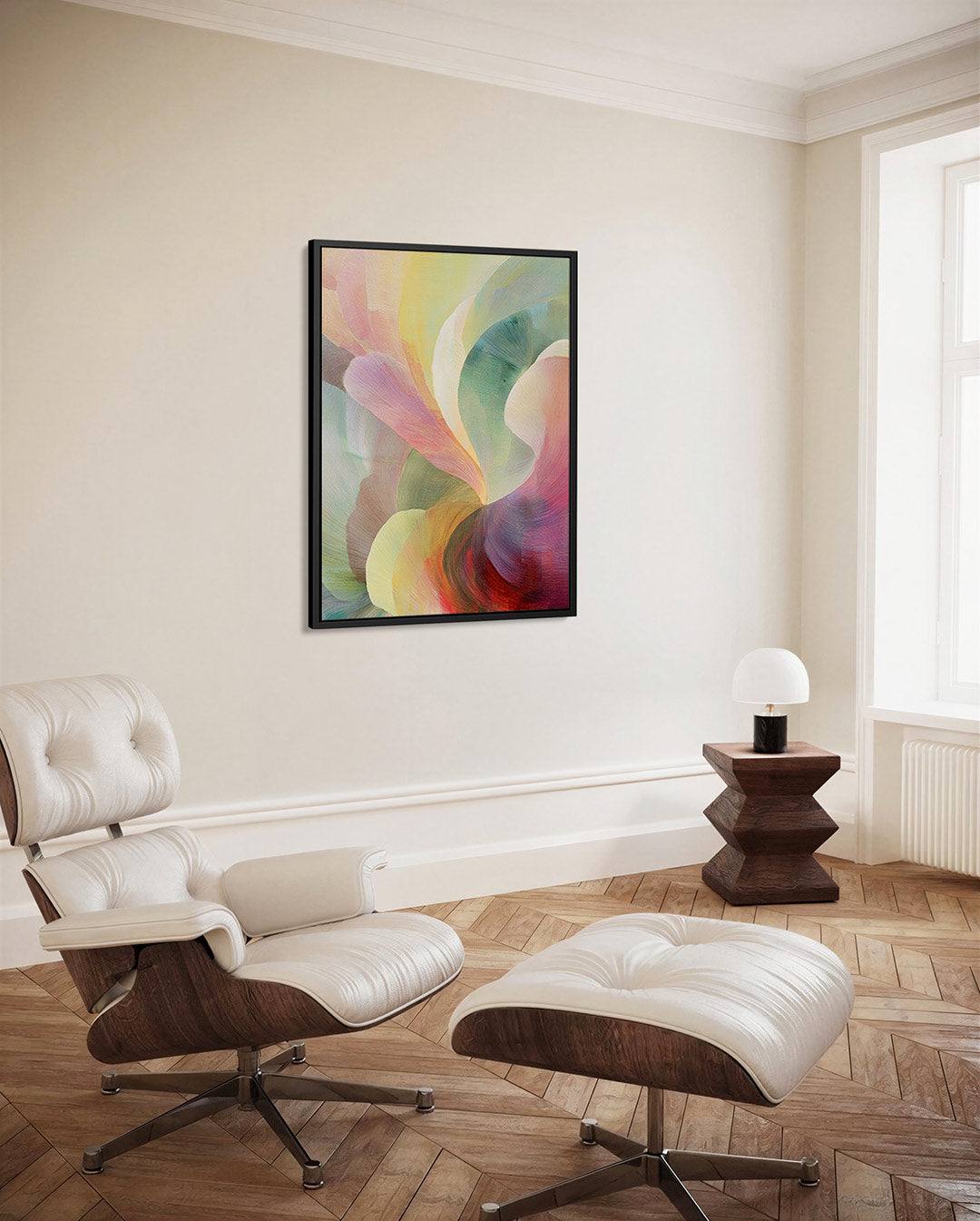 Vloeiende kleurencompositie Kunstwerk