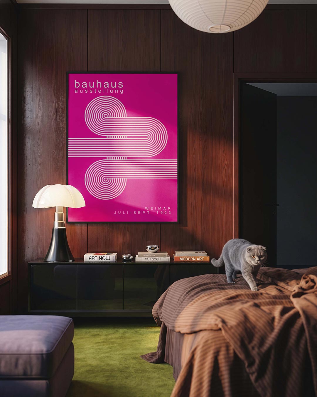 Lijnen en cirkelpatronen Poster