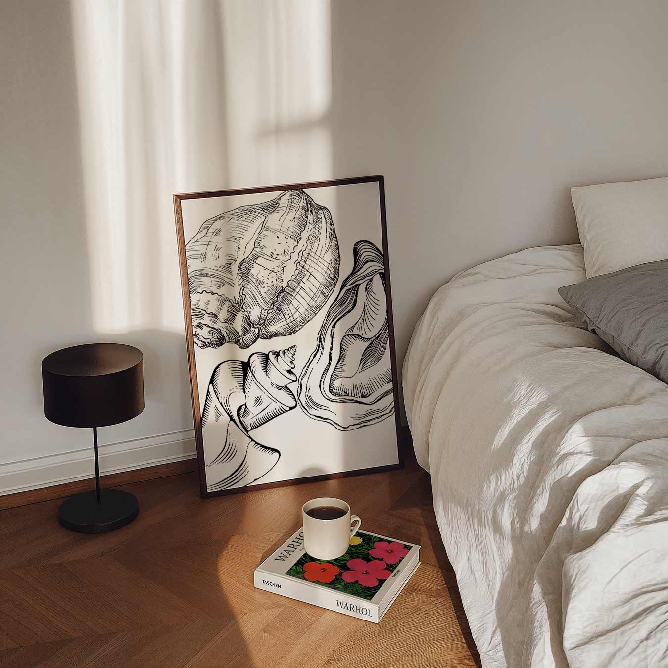 Elegante Schelpentekening Poster-WallArtistic