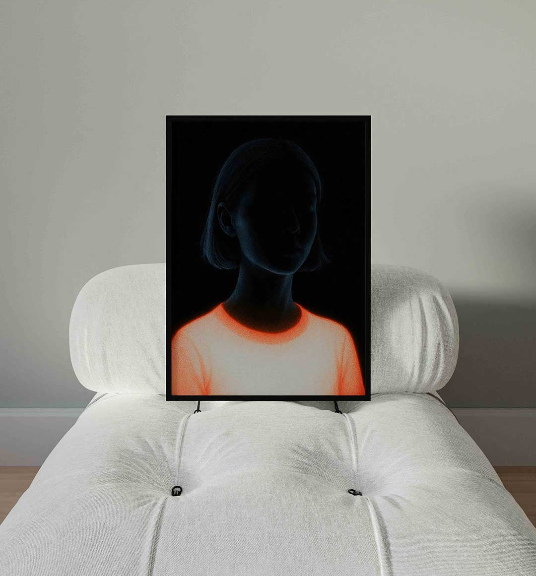 Portret met lichtgevende elementen Poster