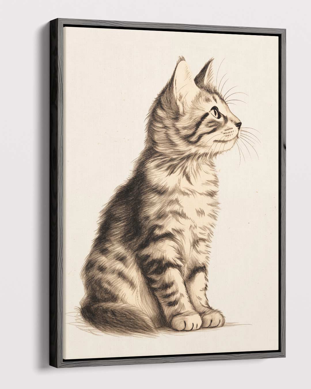Elegante Kat Schets Kunstwerk-canvas-dibond-plexiglas-wanddecoratie-WallArtistic
