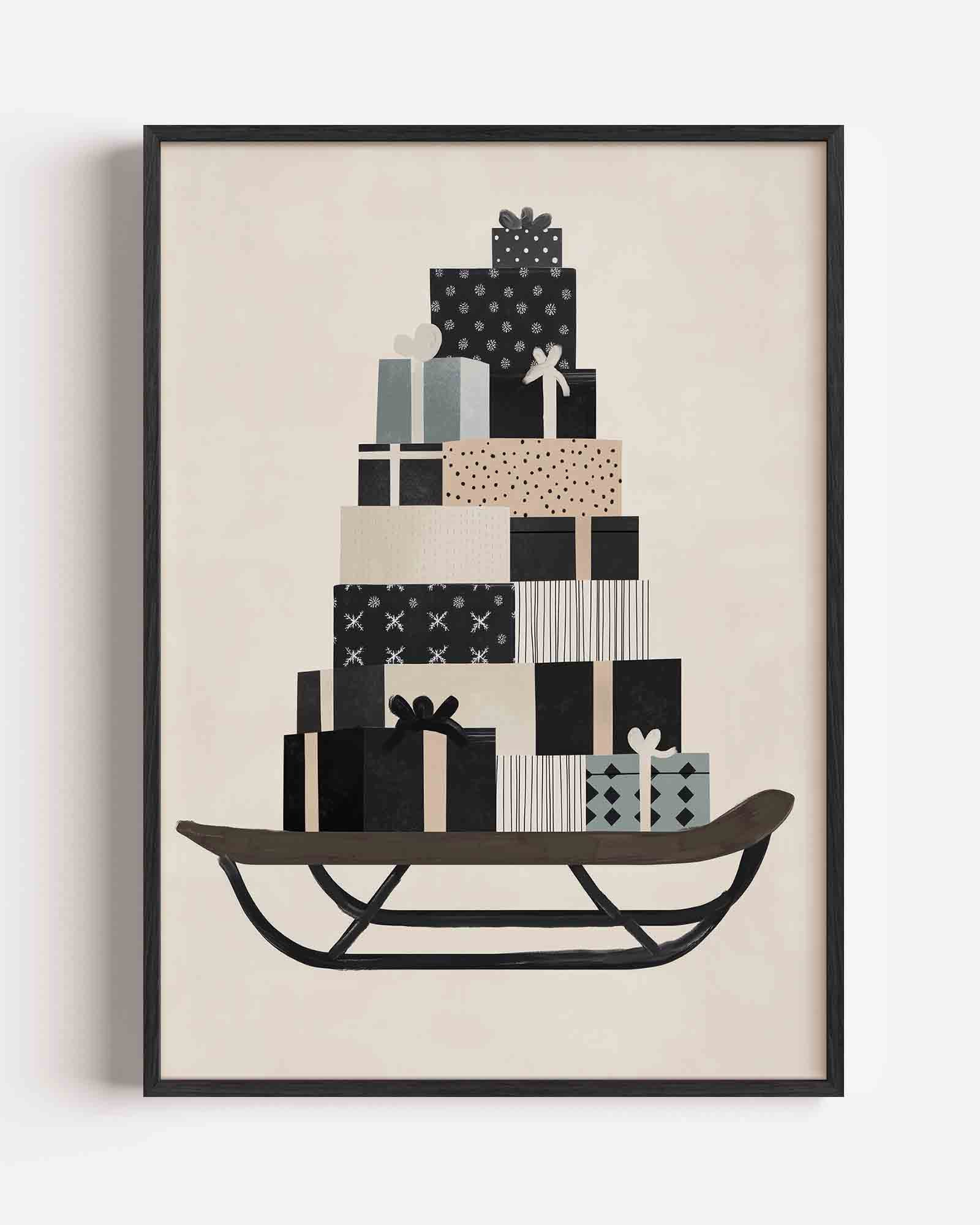 Cadeaus op slee Poster