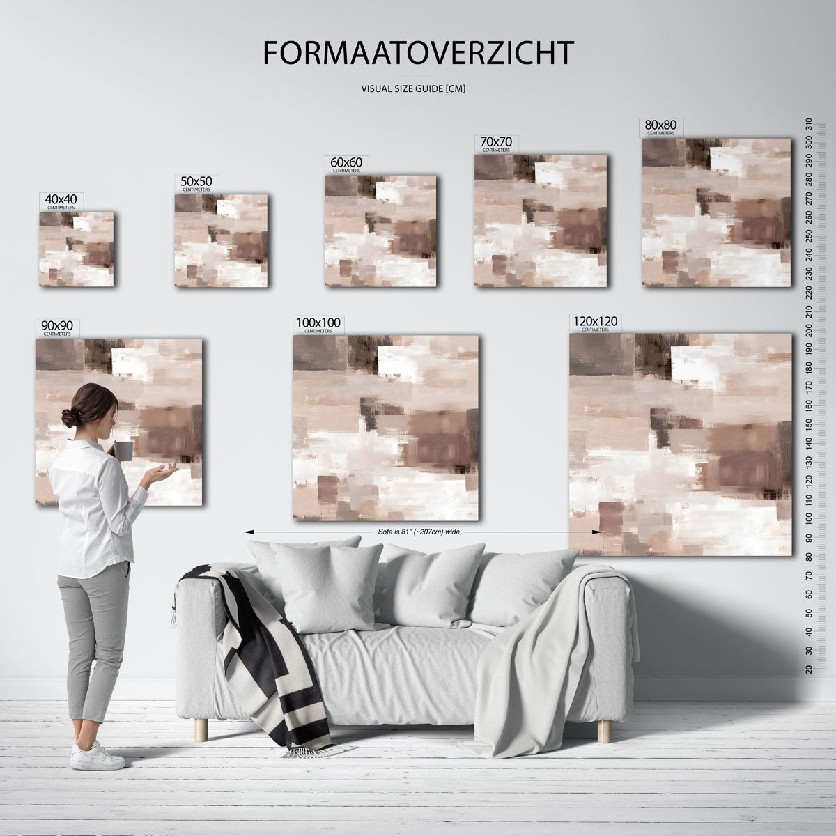 Abstracte beige compositie Poster