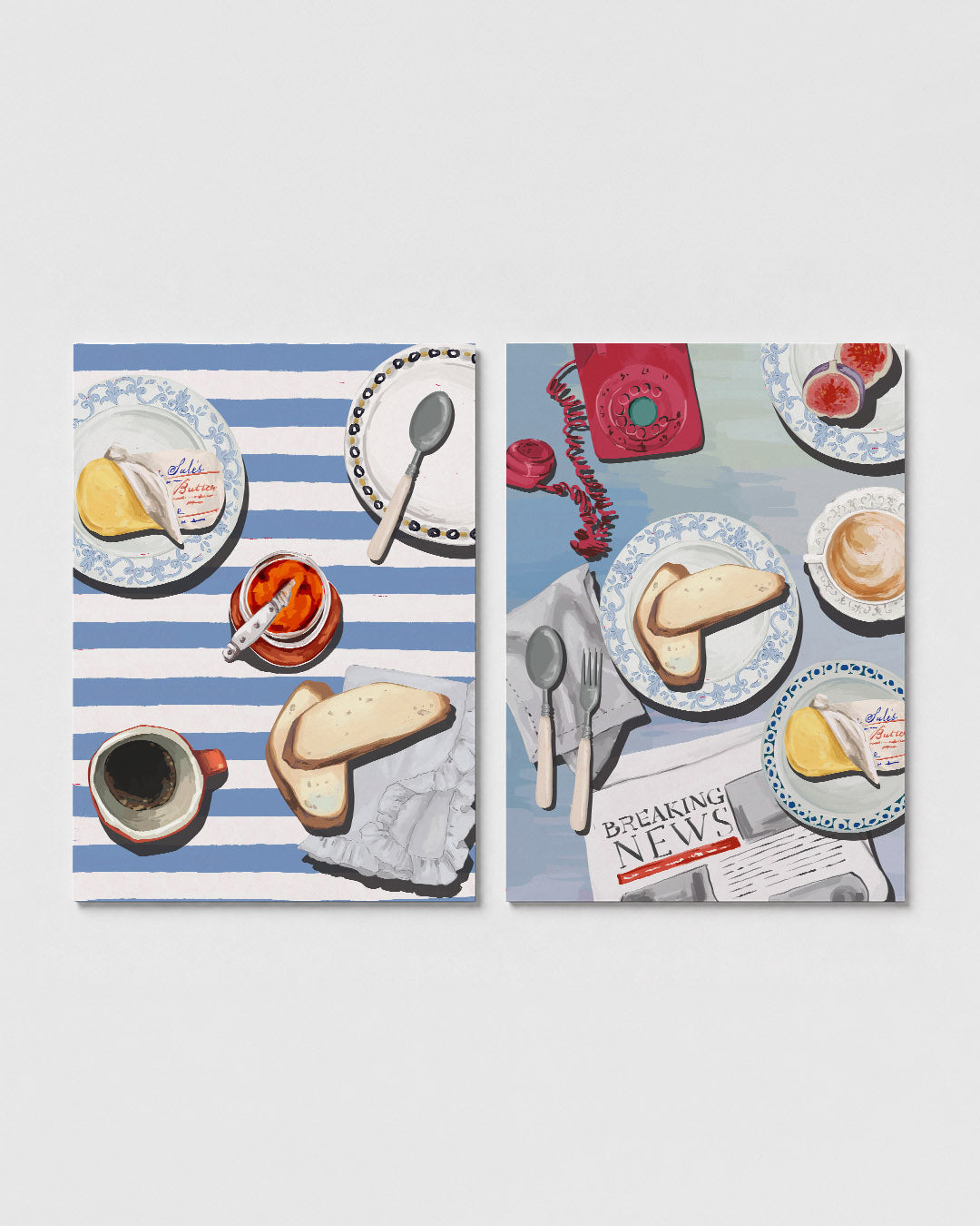 Ontbijt op strepen Posterset