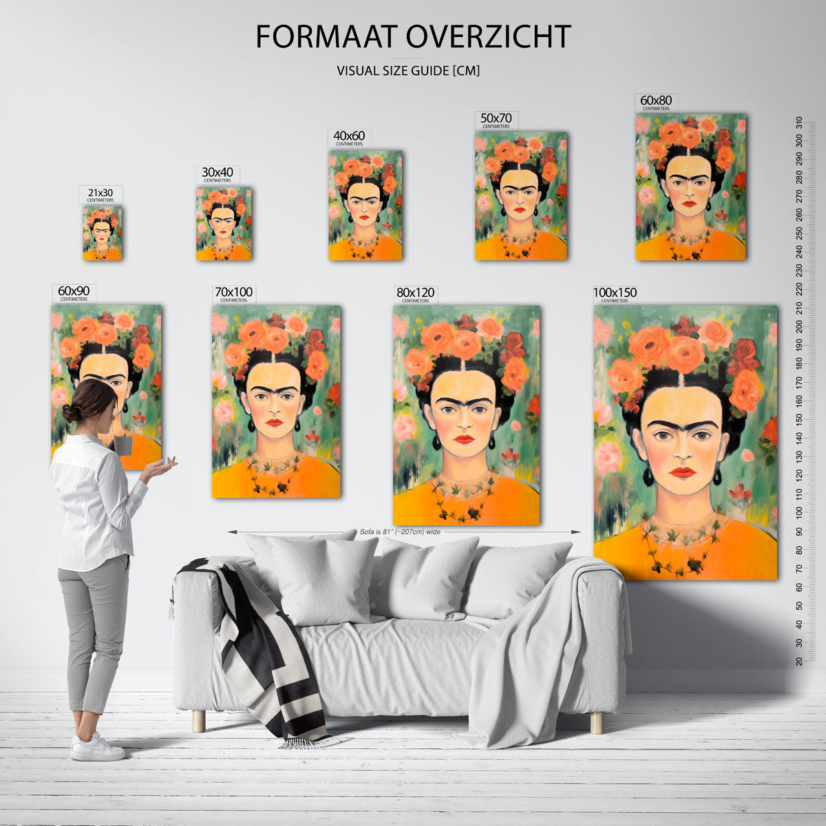 Portret met bloemen Poster