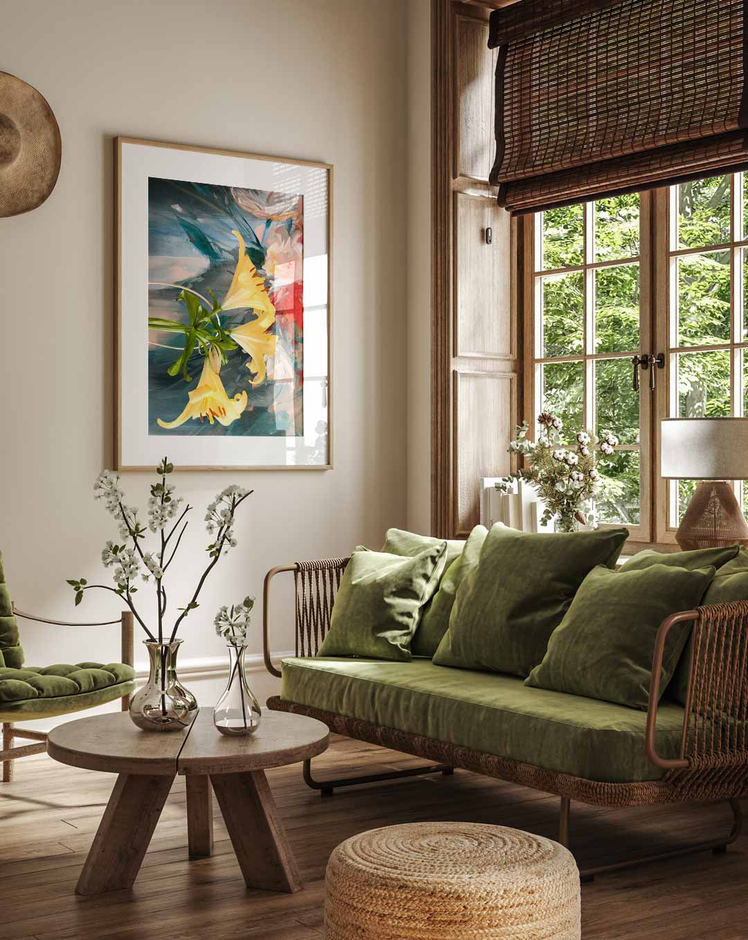 Elegante Bloemenschilderij Poster-WallArtistic