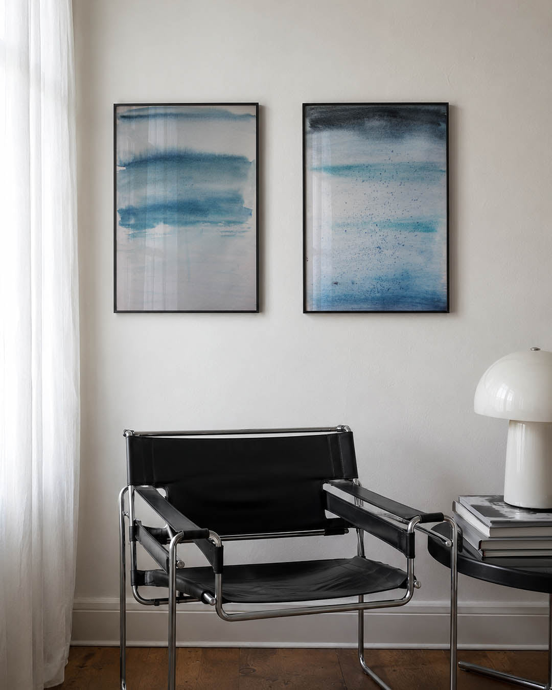 Blauwe verloopvlakken Posterset