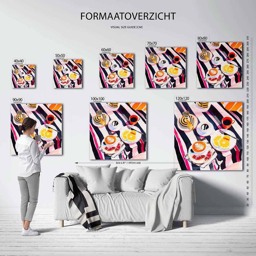 Vrolijk ontbijt tafereel Kunstwerk