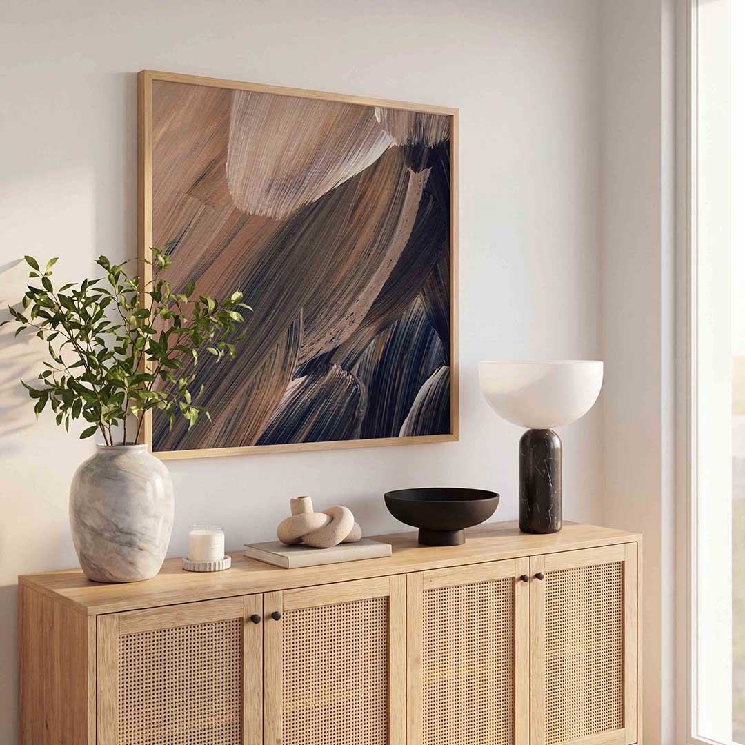 Abstracte penseelstreken Poster