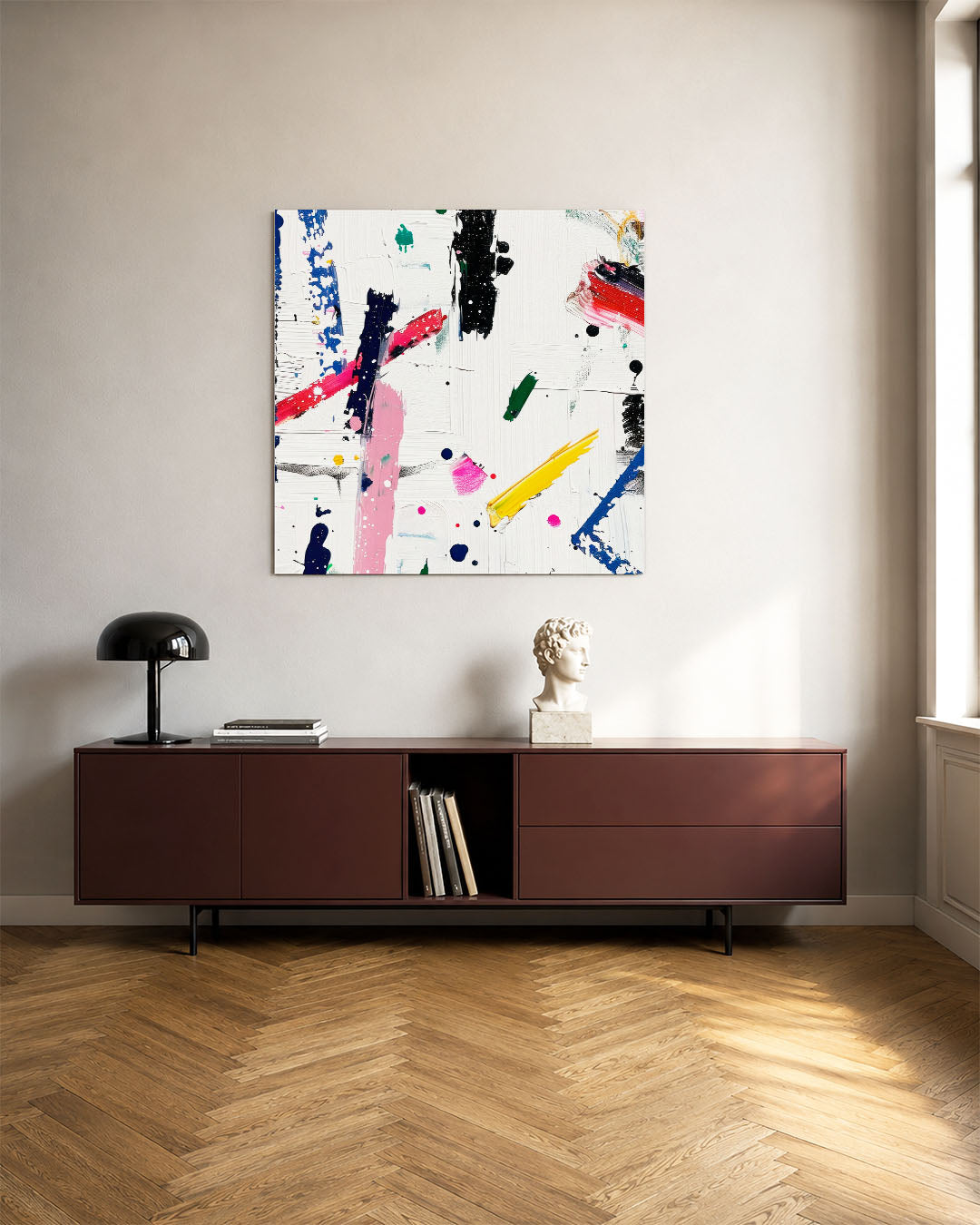 Dynamische kleurenexplosie Kunstwerk