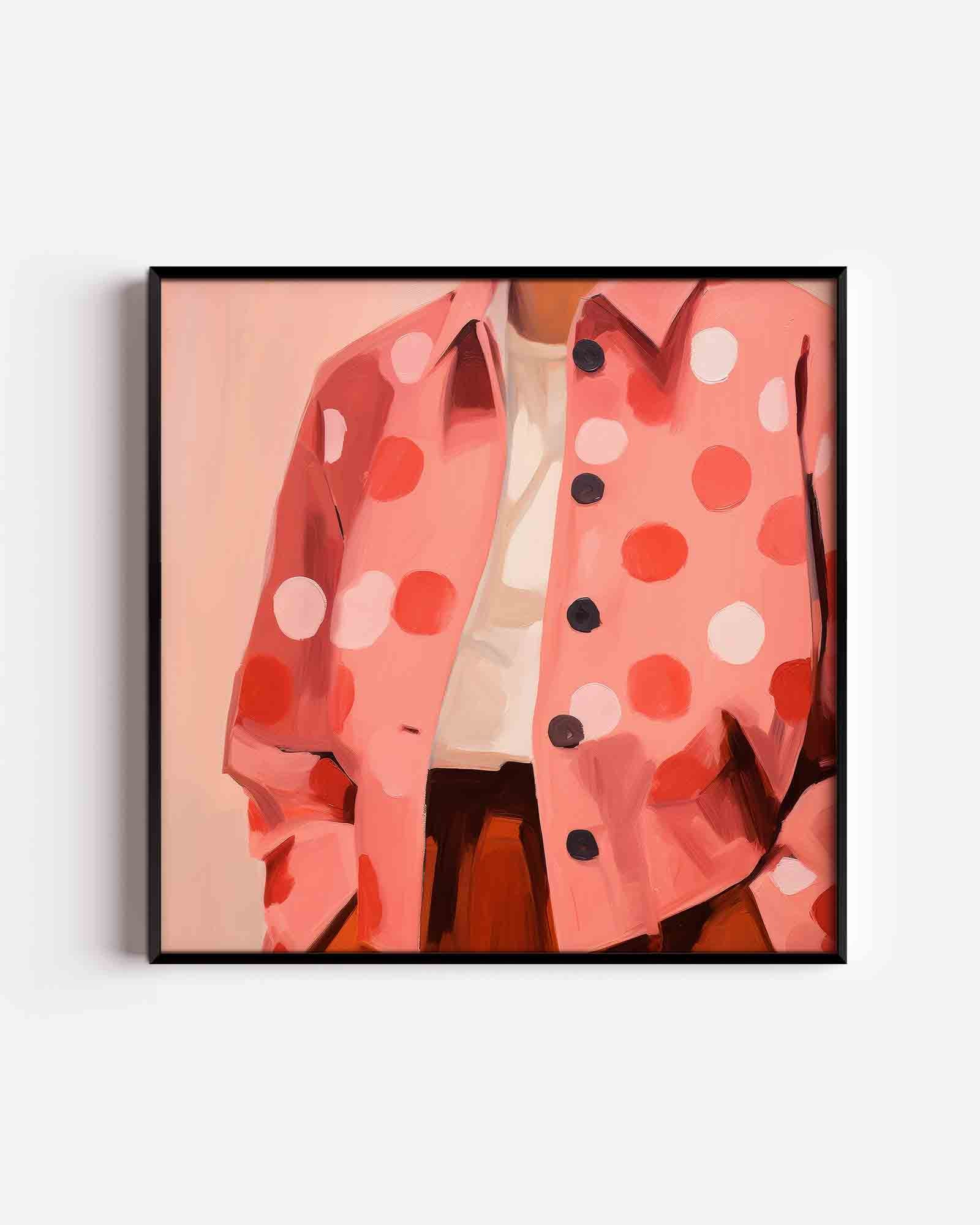 Roze jas met stippen Poster