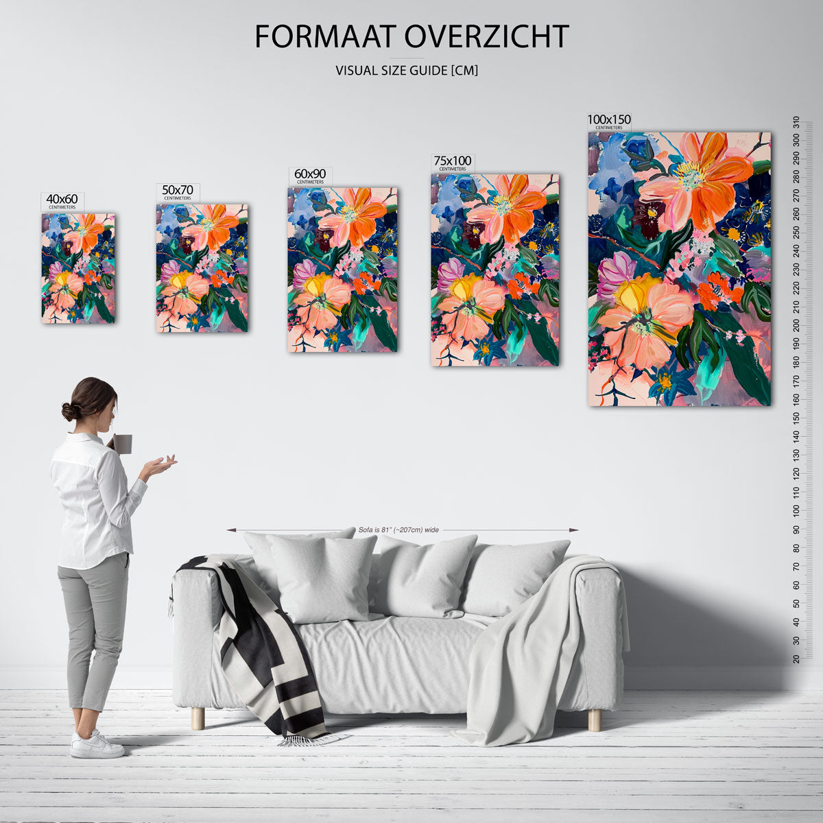 Bloemrijke kleurexplosie Kunstwerk