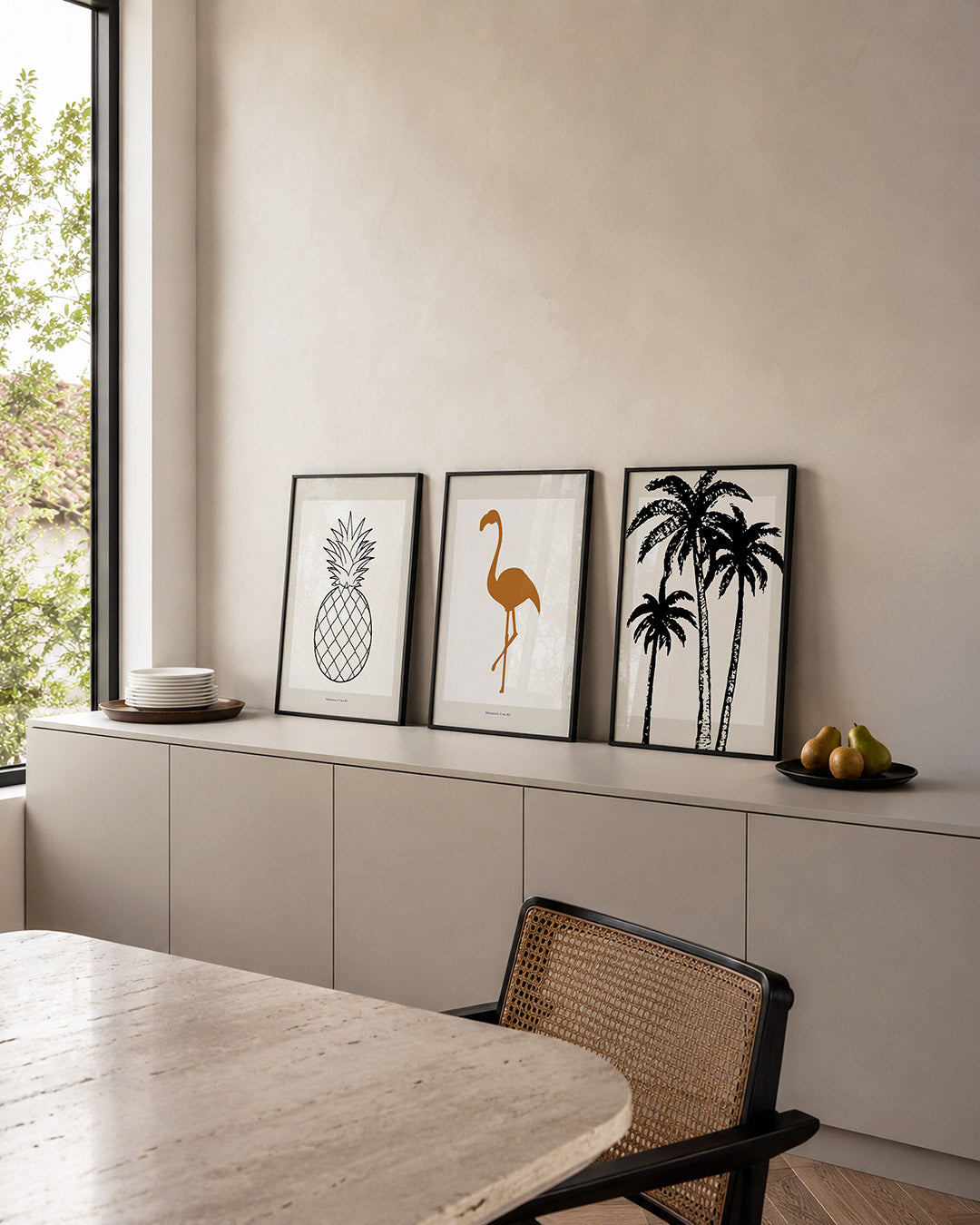 Lijnen en vrucht Posterset